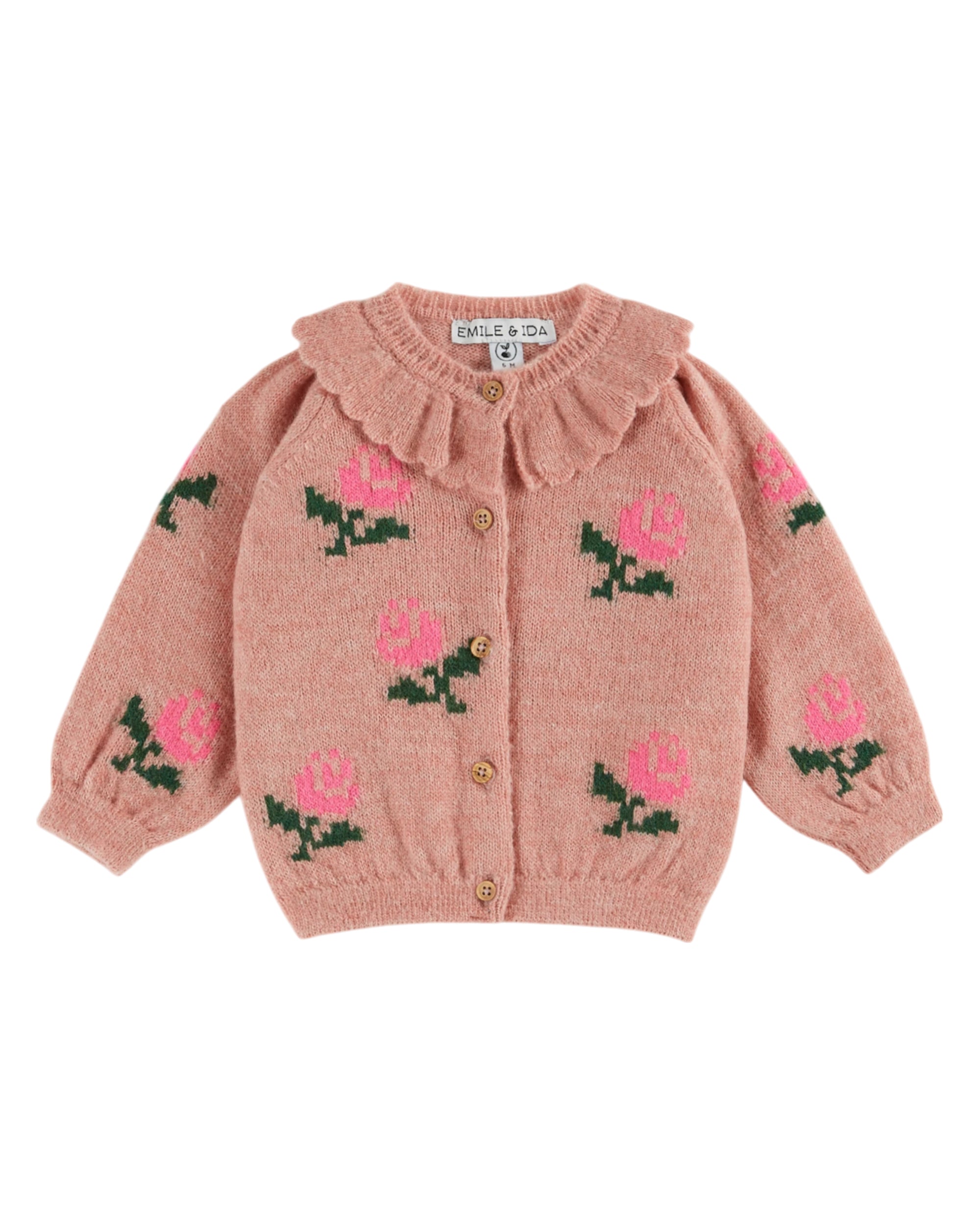 Cardigan Fleurs - Rose