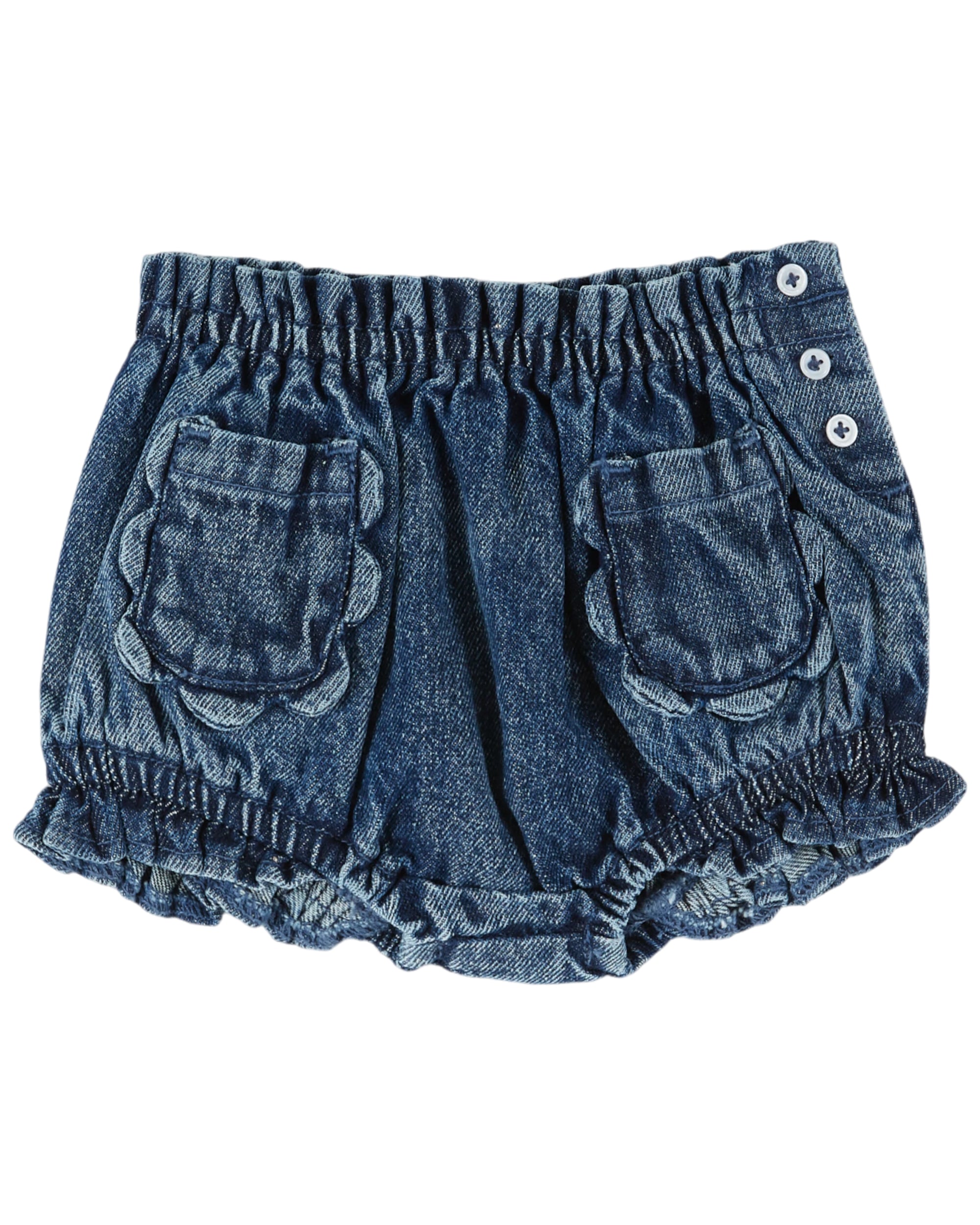Denim Flower Pockets Bloomer