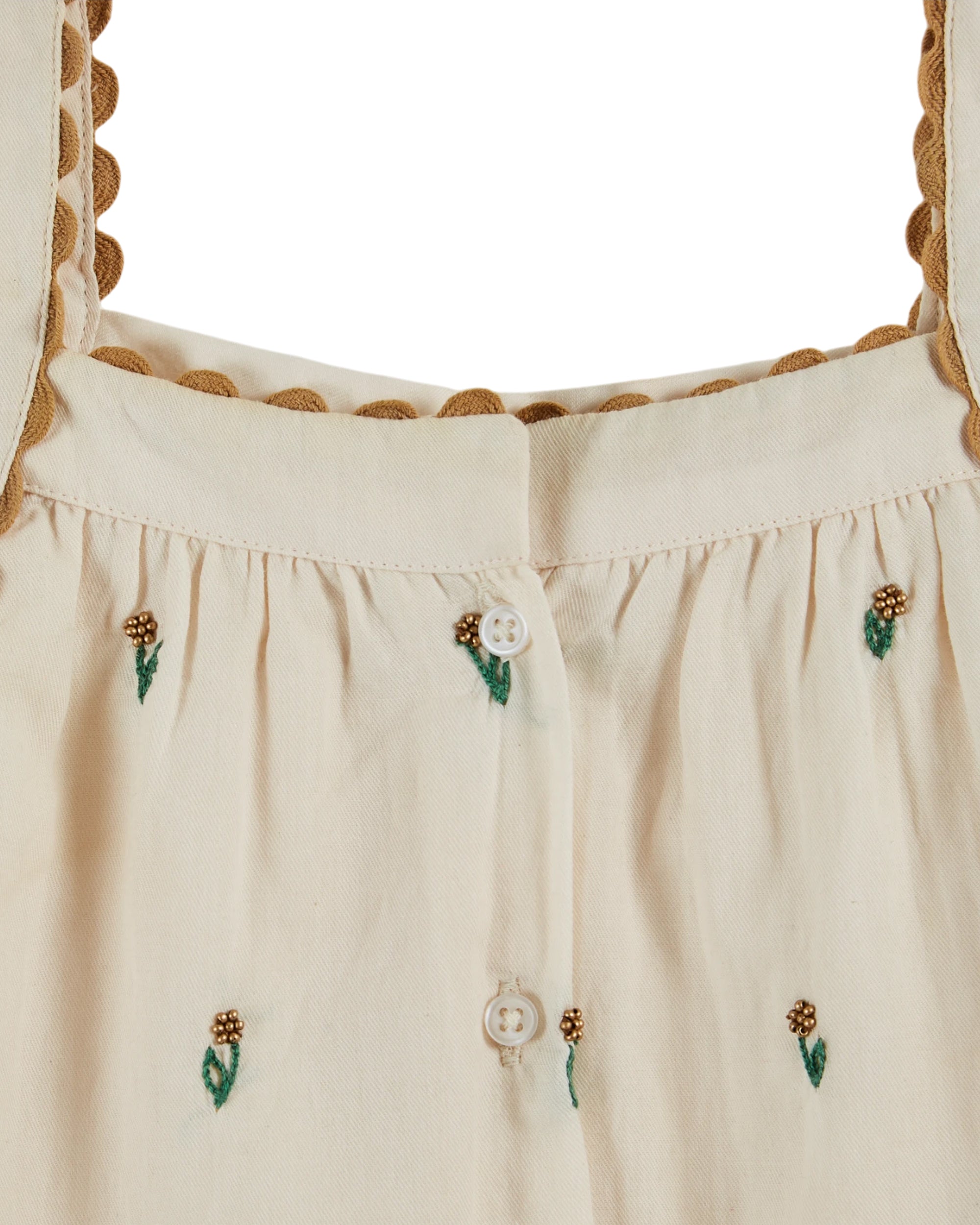 All Over Embroidered Top - Creme