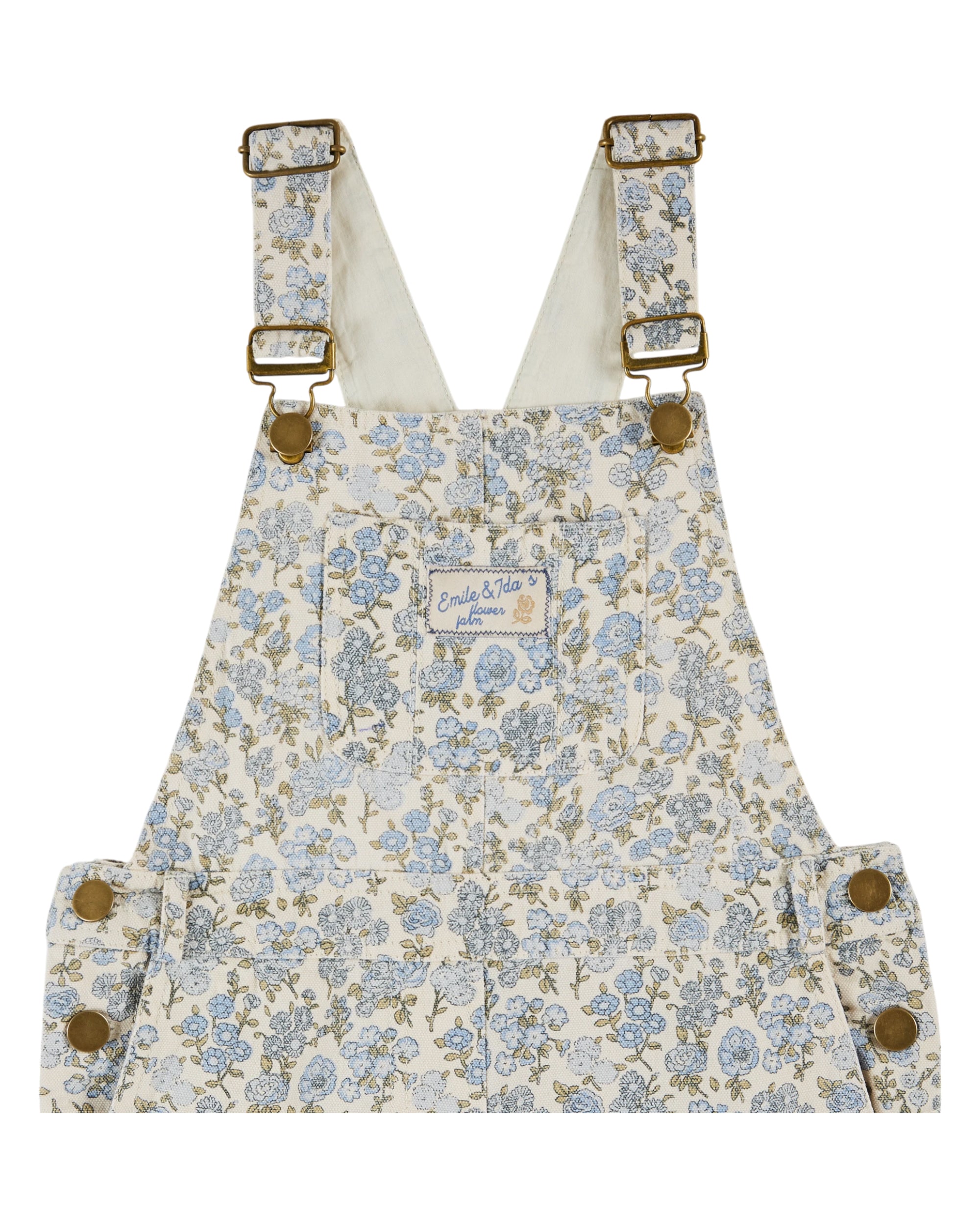 Cotton Canvas Overalls - Champetre Bleu