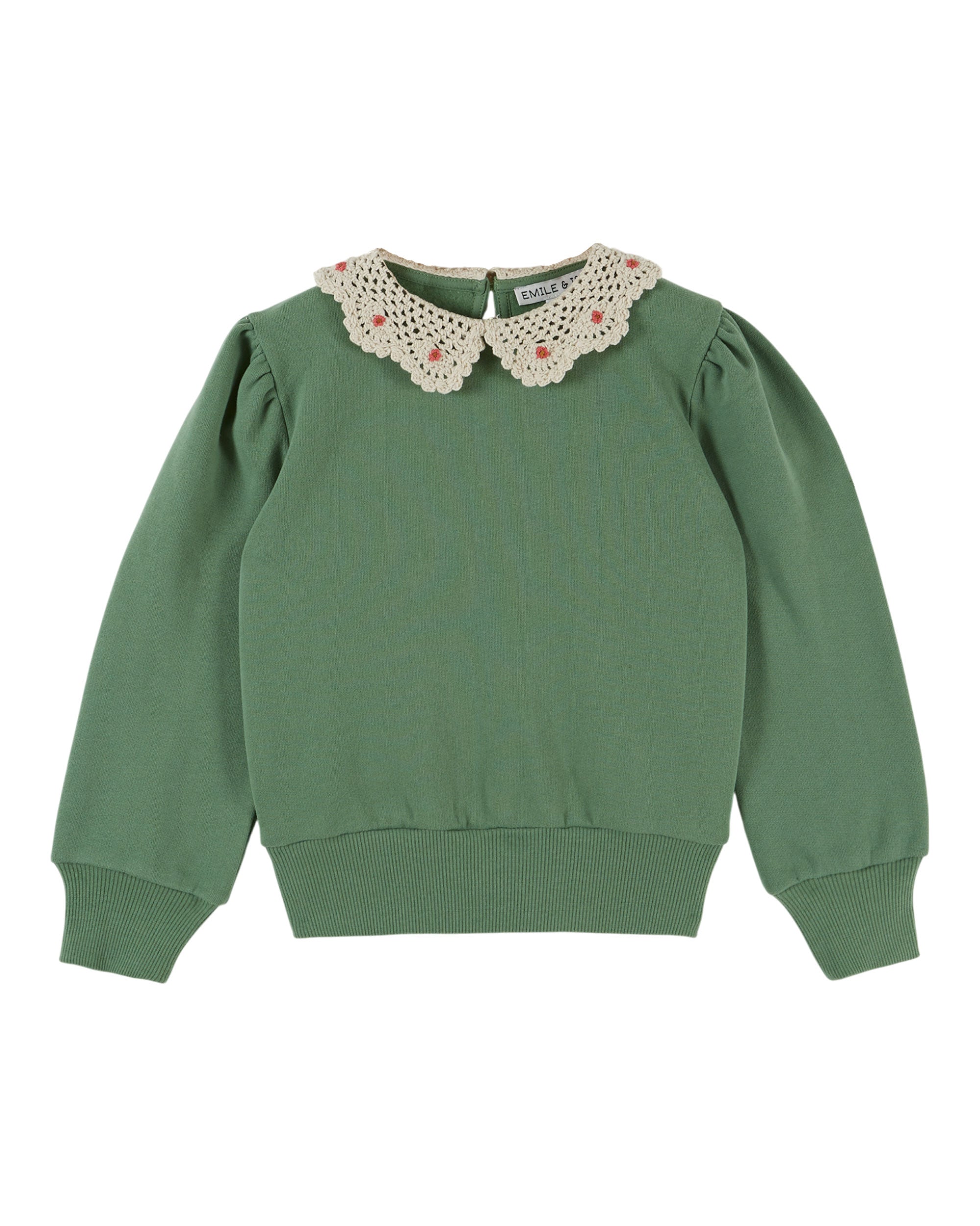 Sweat Col Crochet - Olive