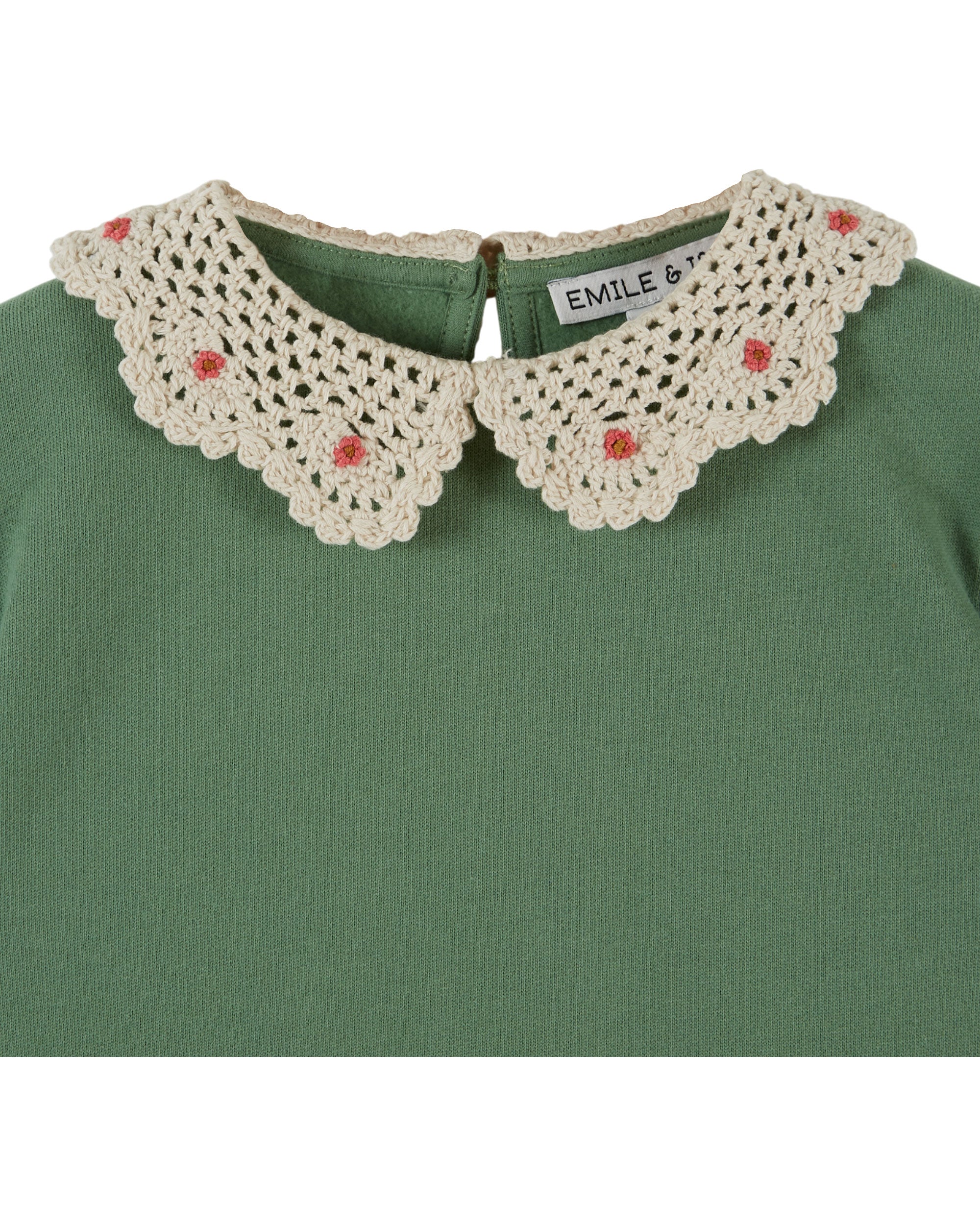 Sweat Col Crochet - Olive