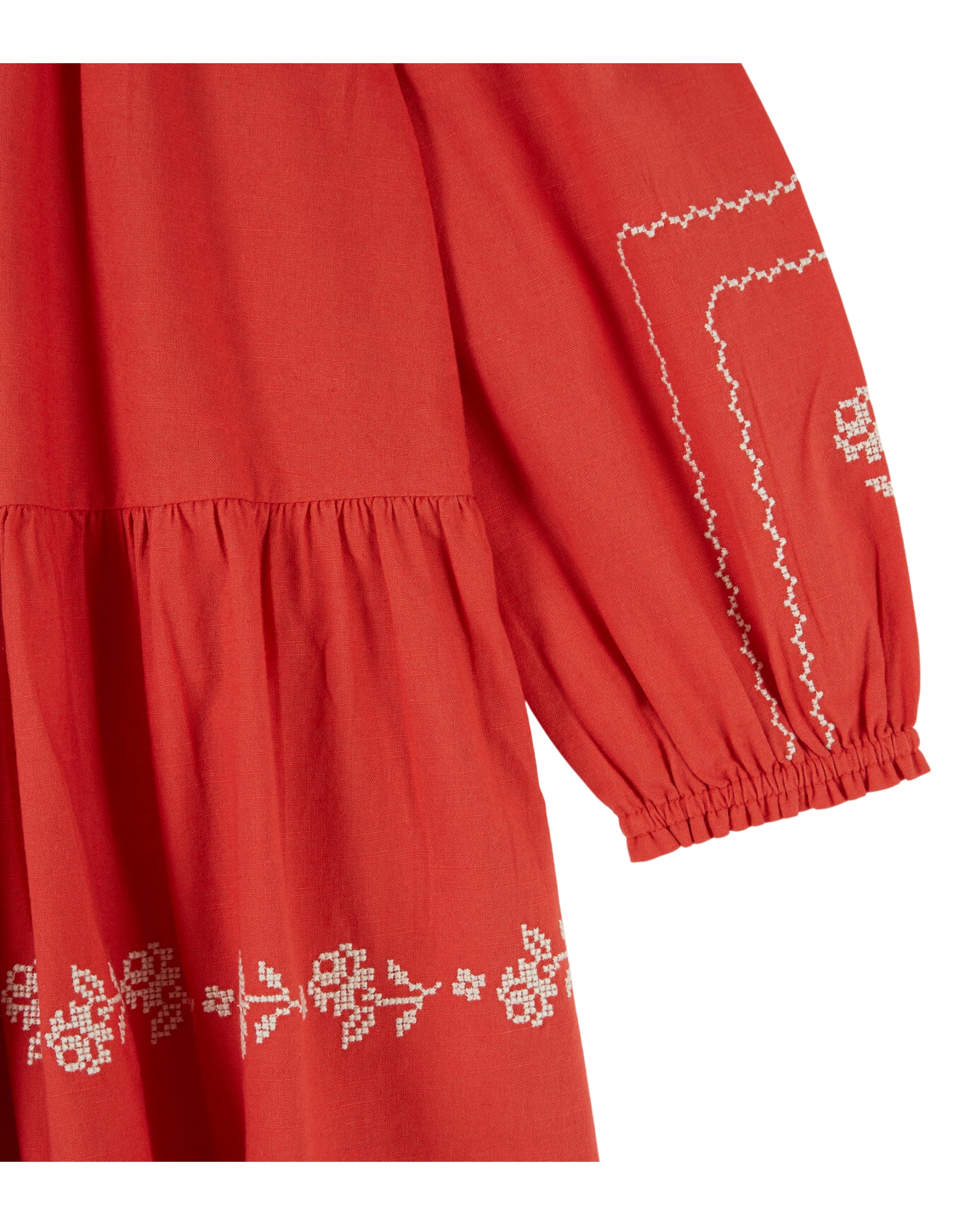 Embroidered Dress - Griotte