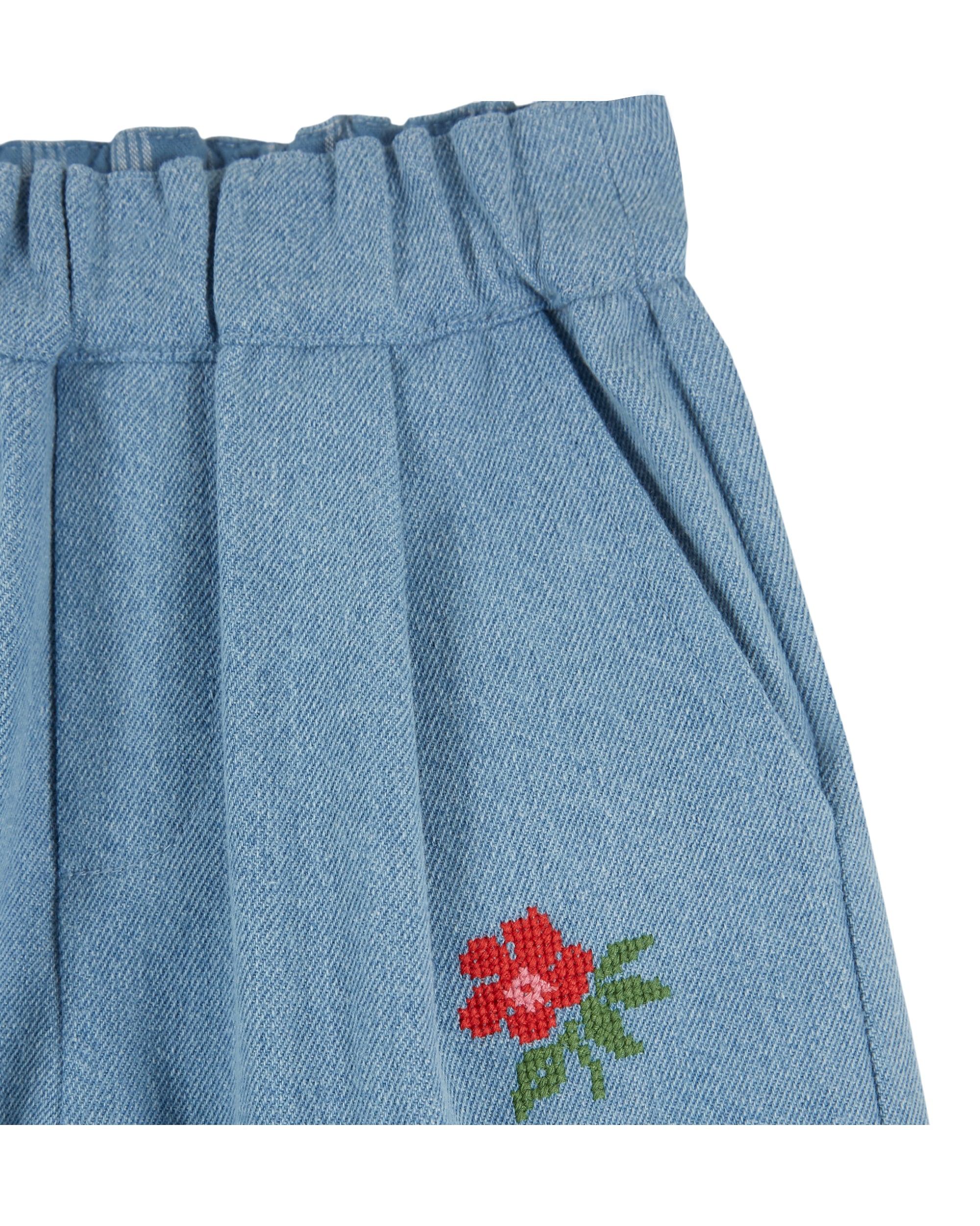 Pantalon Denim Genouillere - Bleu Delave