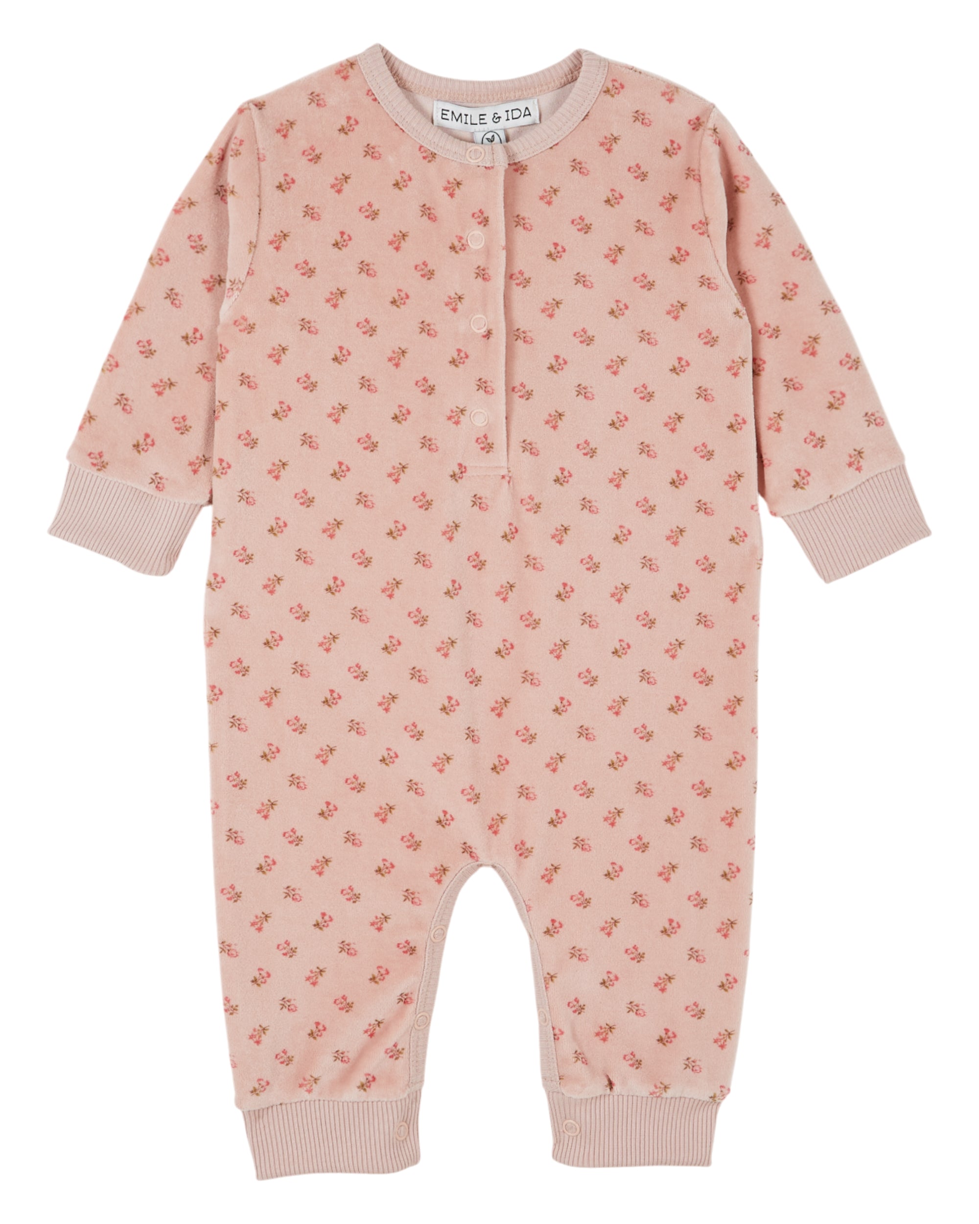 Jumpsuit Pink Floral Velvet