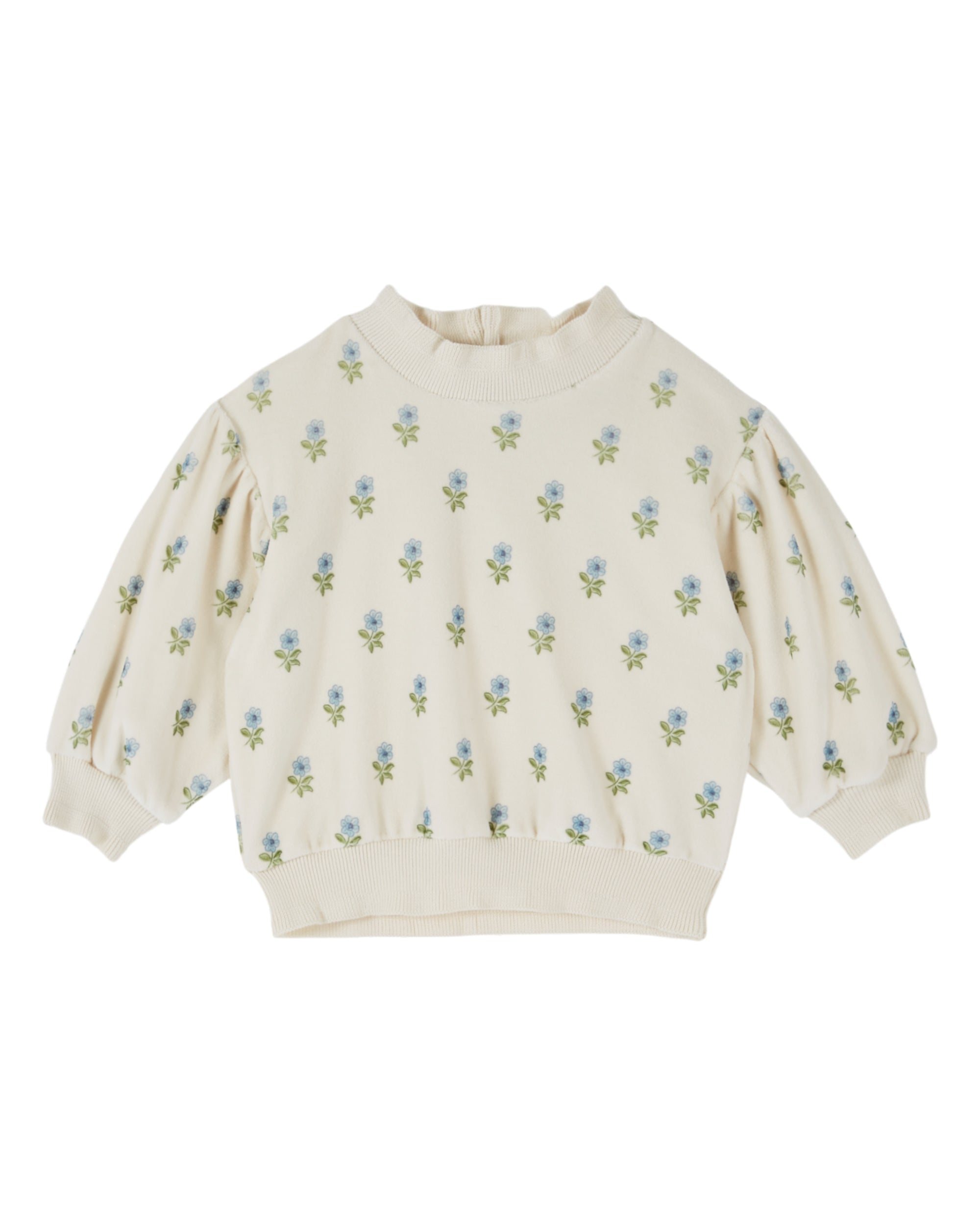 Sweatshirt Ecru floral velvet