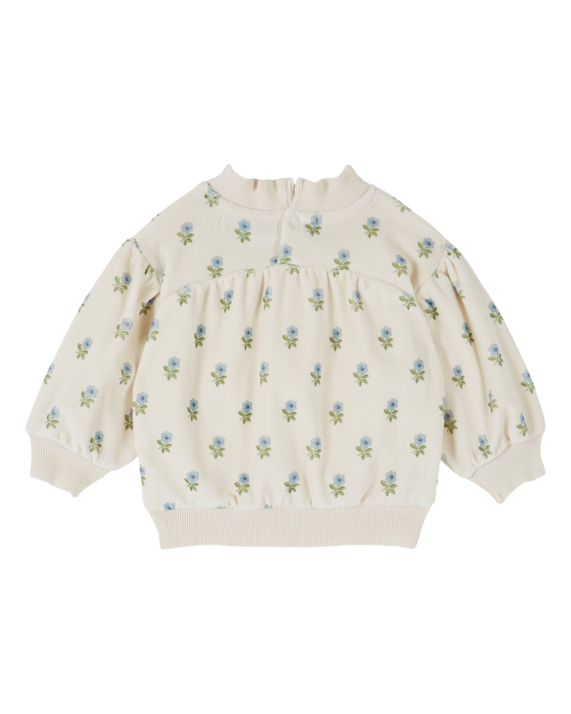 Sweatshirt Ecru floral velvet