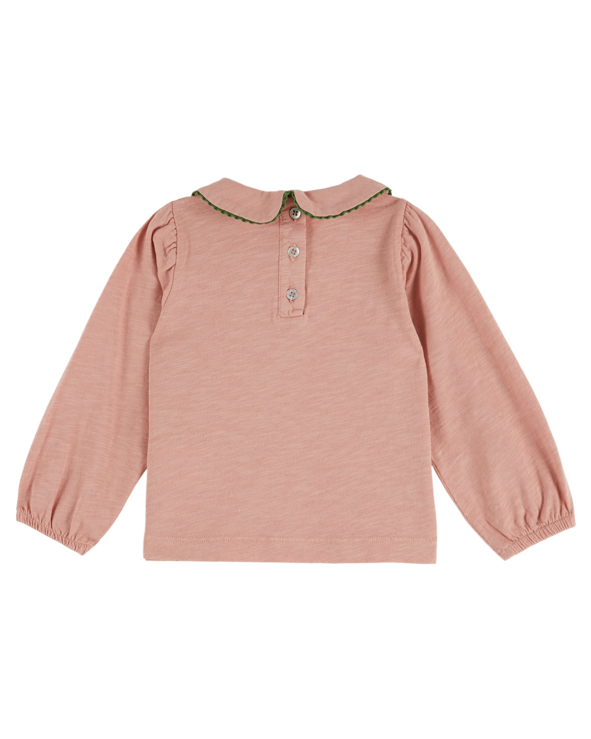 Long-sleeved t-shirt Pink bow collar