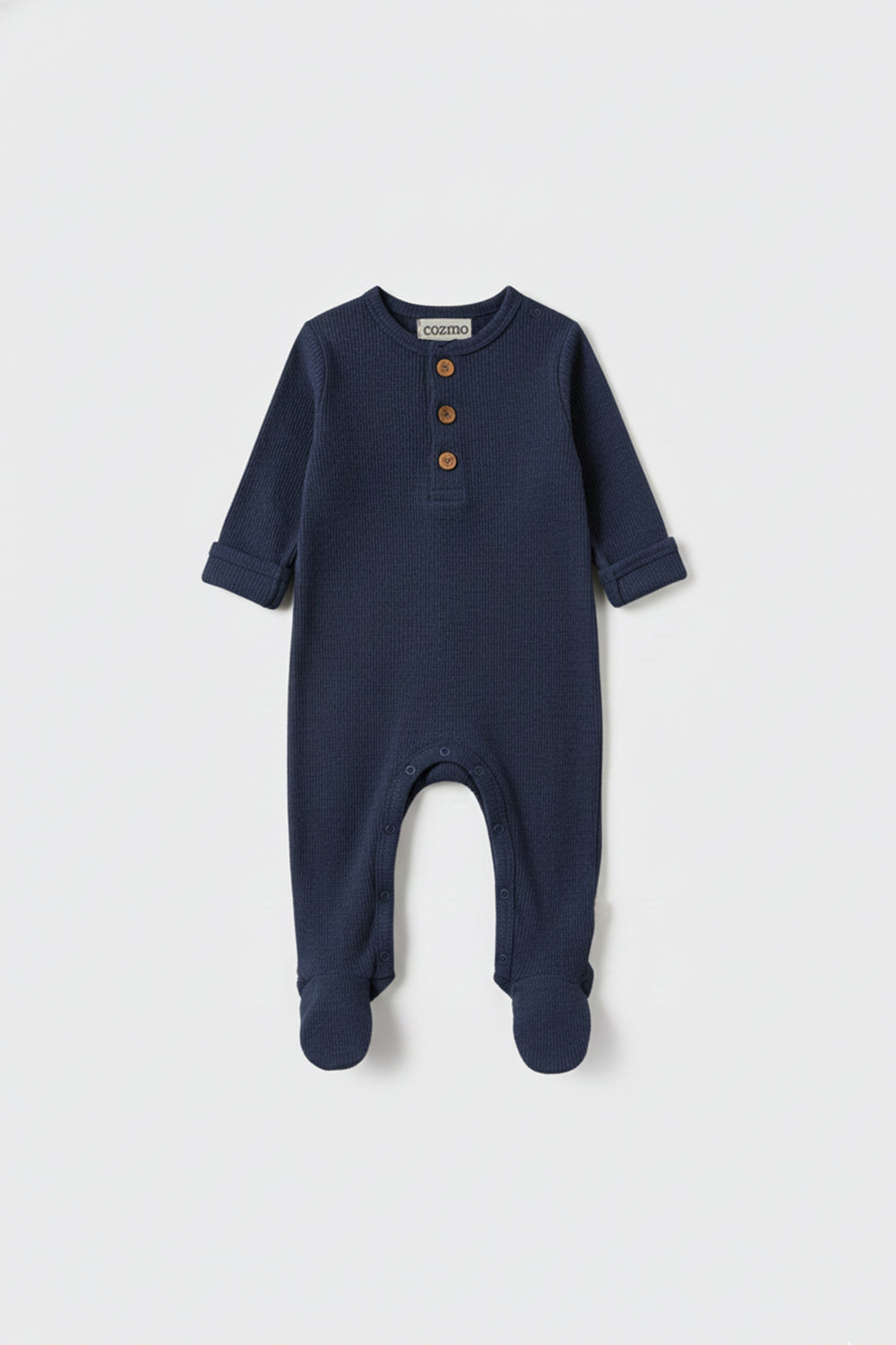 Aloe Brushed Soft Knit Baby Jumpsuit - Navy