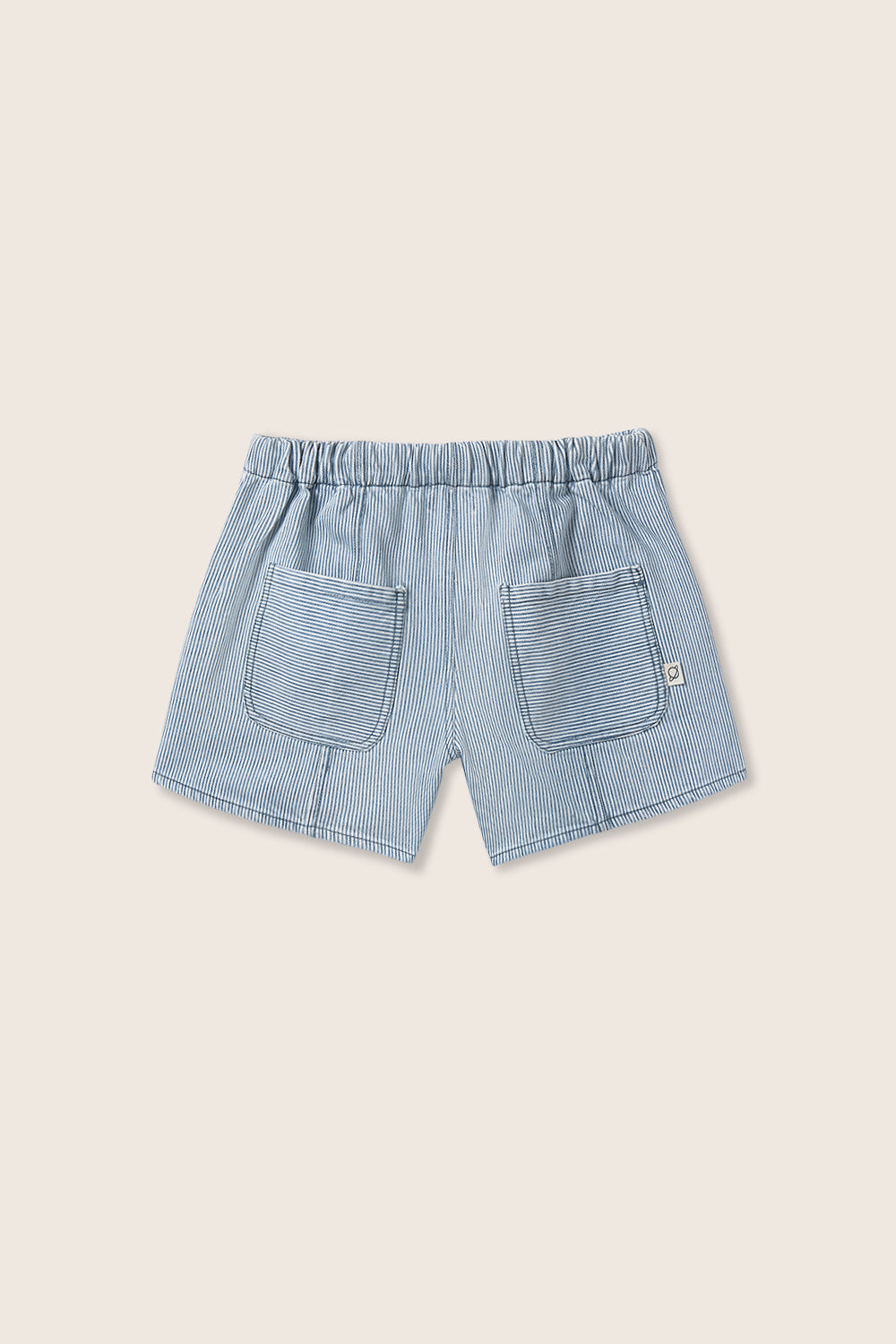 Amber Fine Striped Denim Shorts - Blue