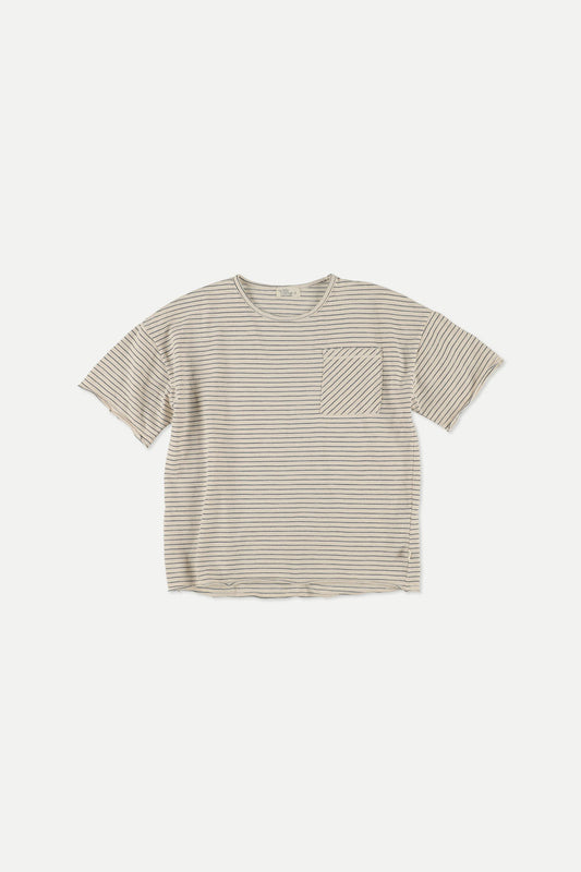 Organic Slub Stripe T- Shirt Ivory