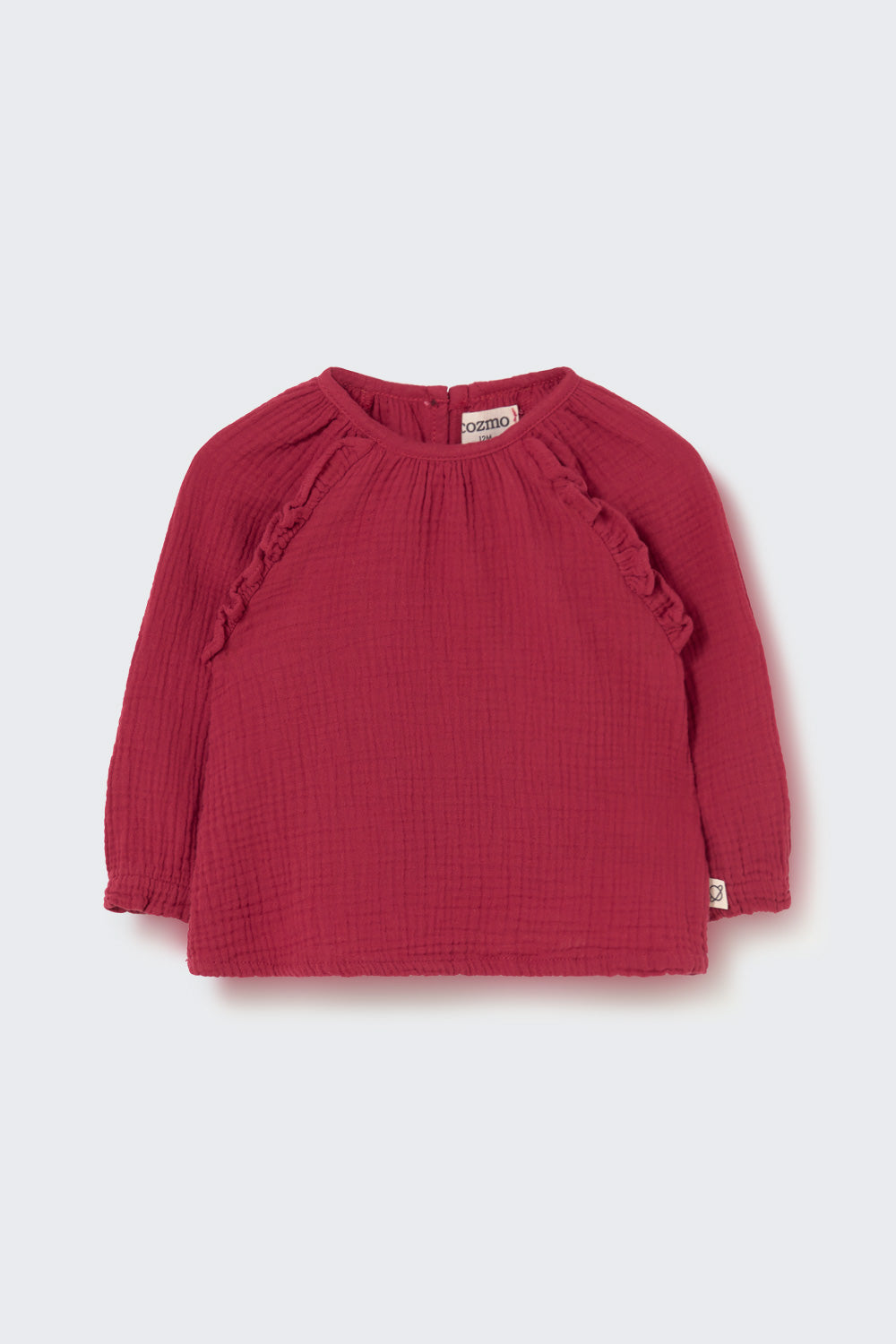 Anisa Textured Soft Cotton Baby Blouse - Prune