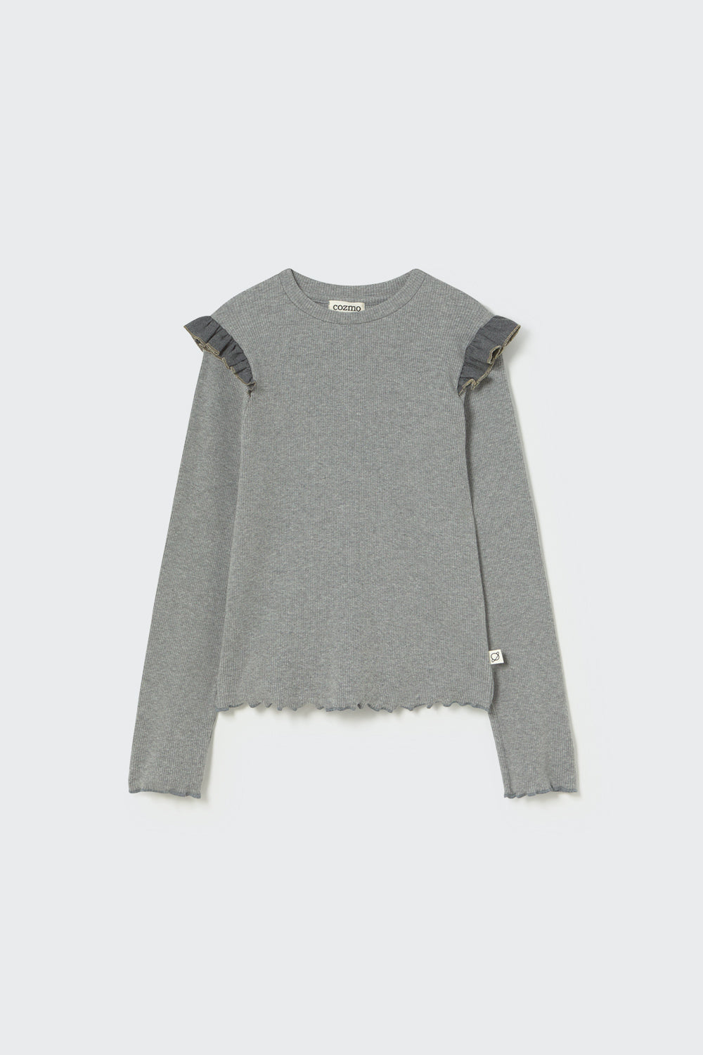 Soft Cotton Rib Sweater - Grey