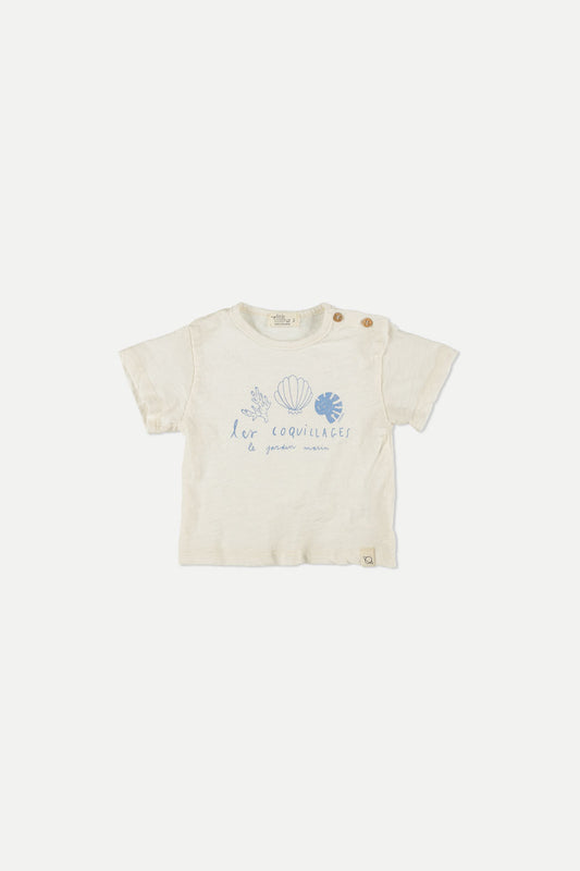 Slub Print Baby T-Shirt Coquillages