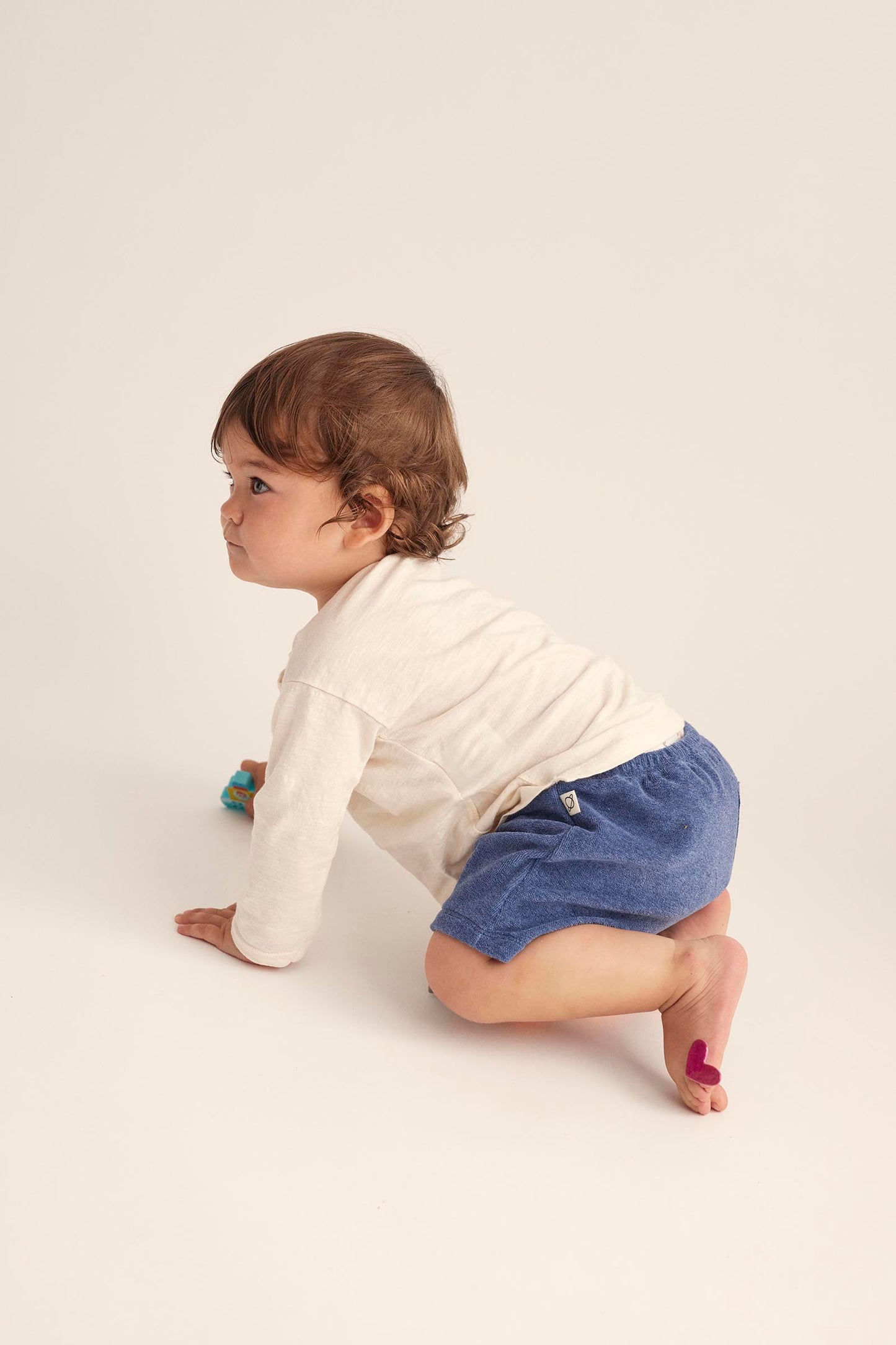 Organic Toweling Baby Shorts - Blue