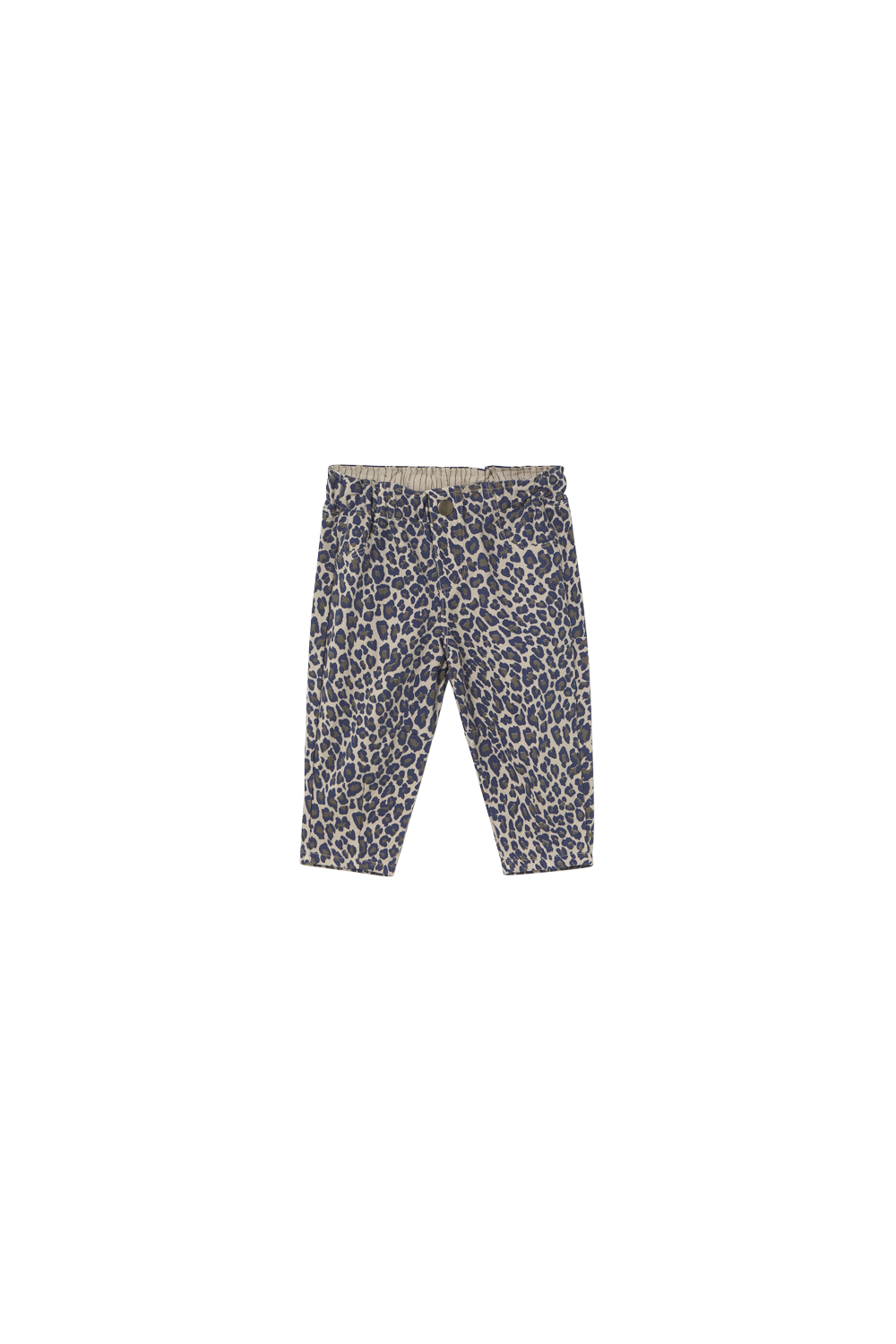 Animal Print Twill Baby Pants - Stone