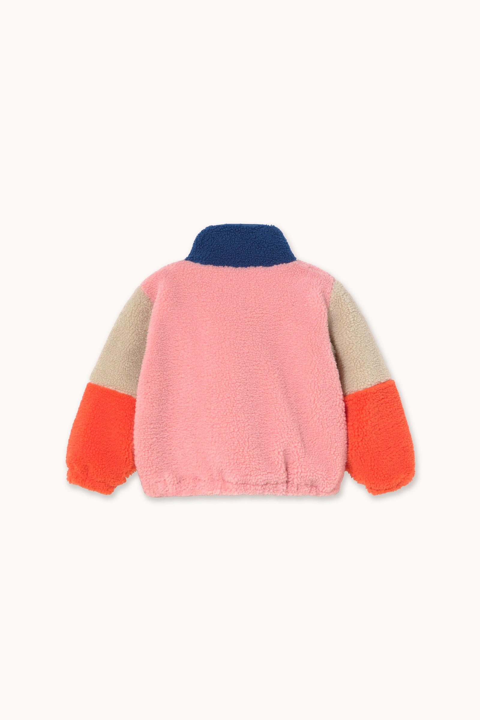 Color Block Polar Sherpa Jacket - Dark Blue