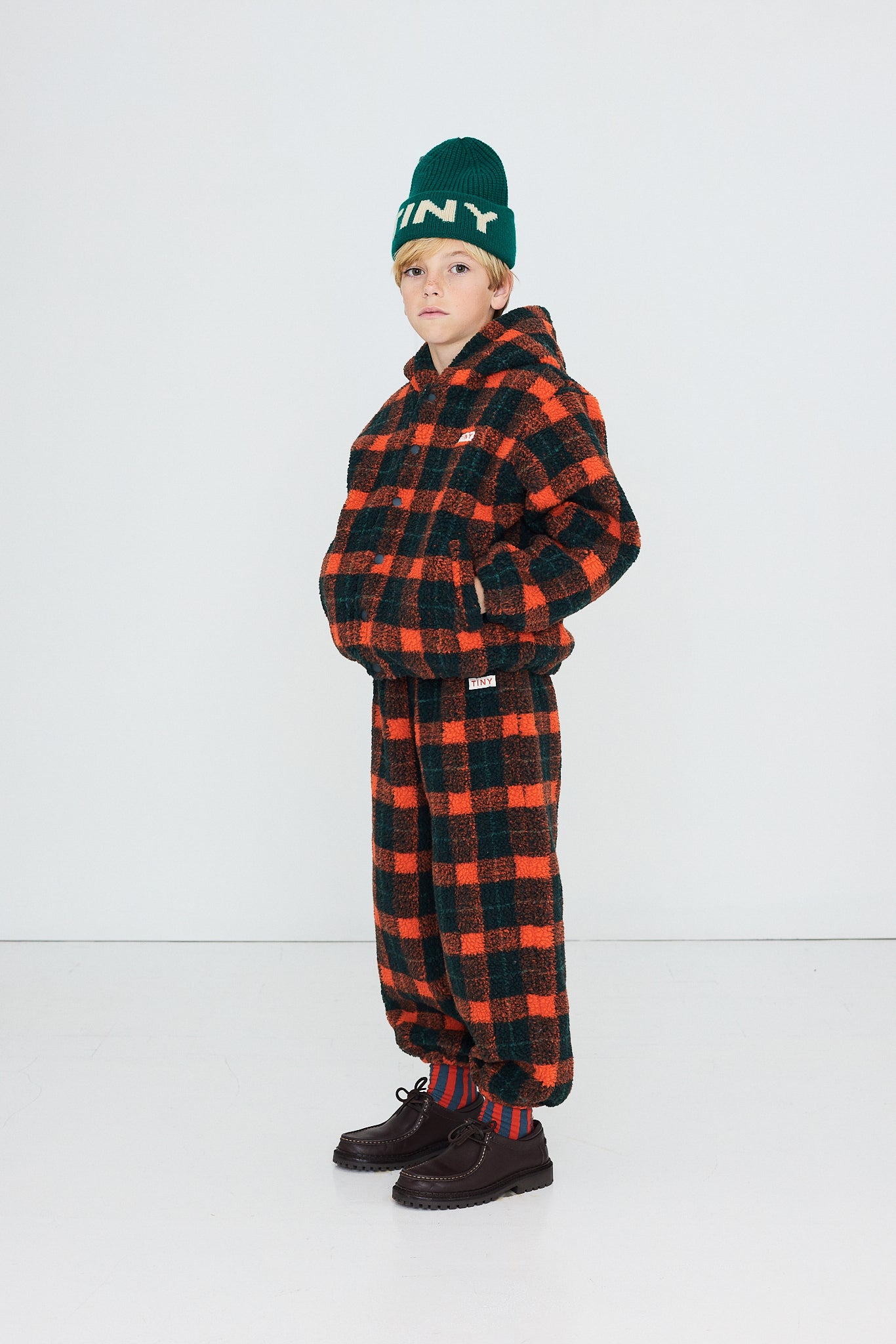 Red Check Sherpa Hoodie