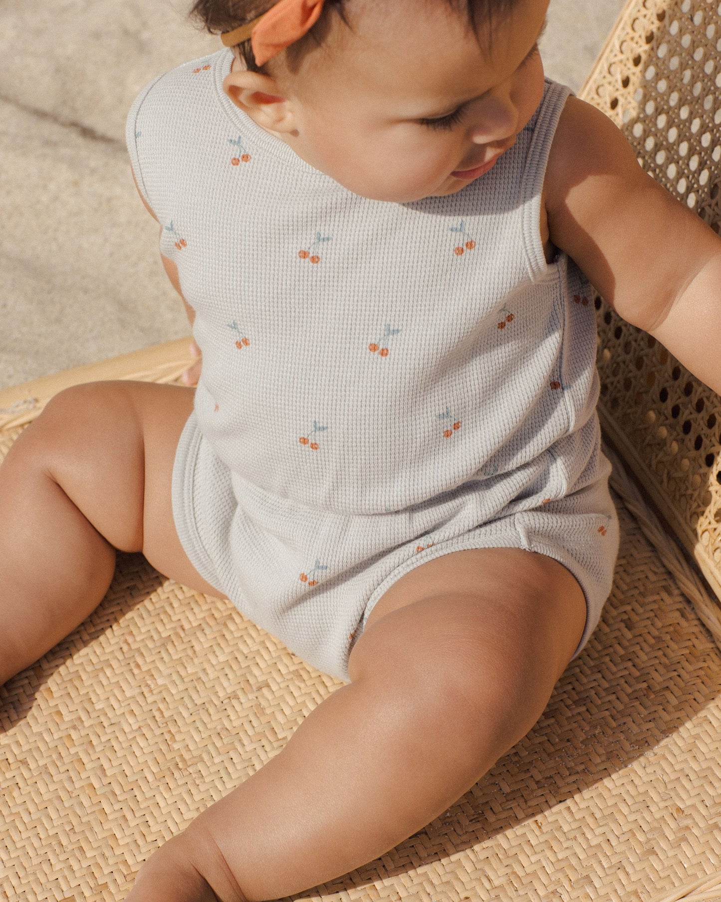 Cinch Playsuit || Cherries, Seafoam