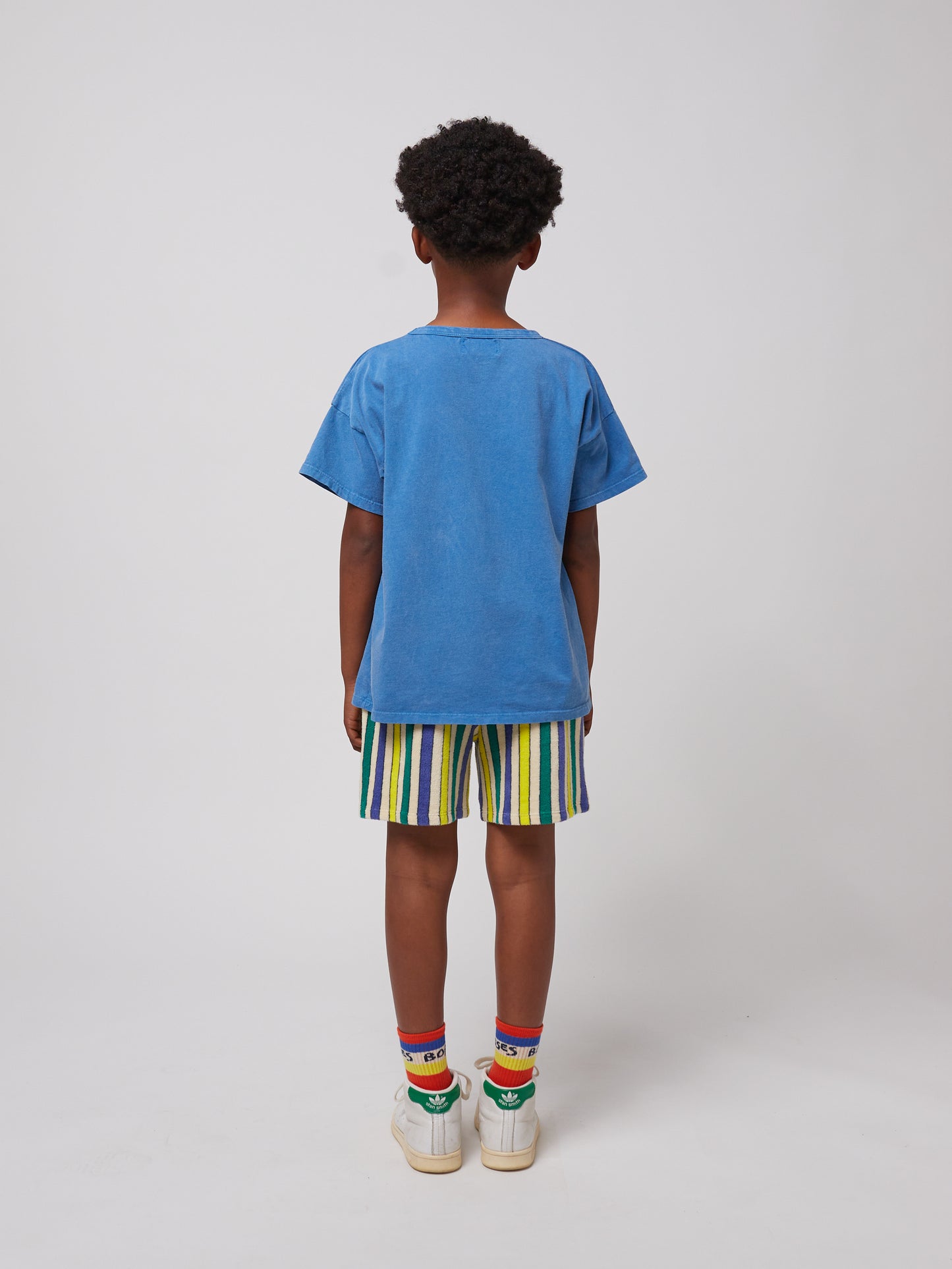 Multicolor Stripes Terry Cloth Bermuda Shorts