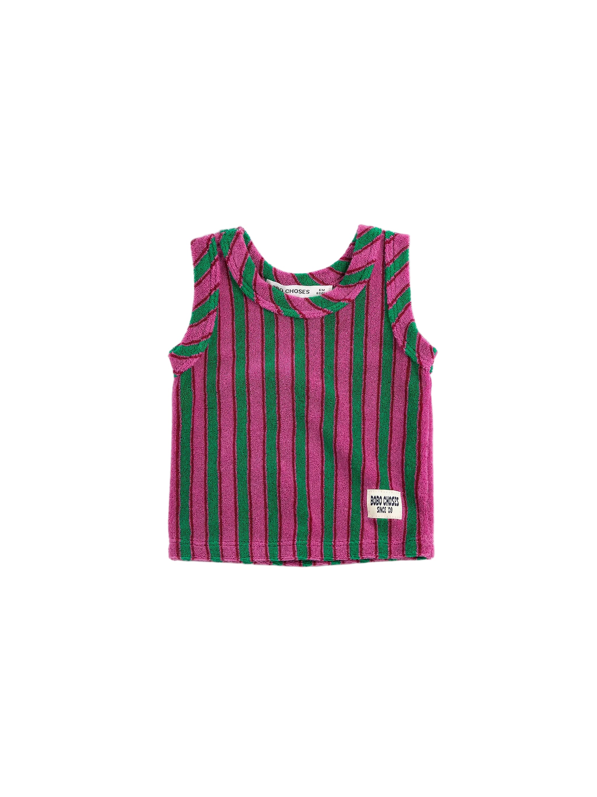 Striped Terry Cloth Tank Top - Multicolor
