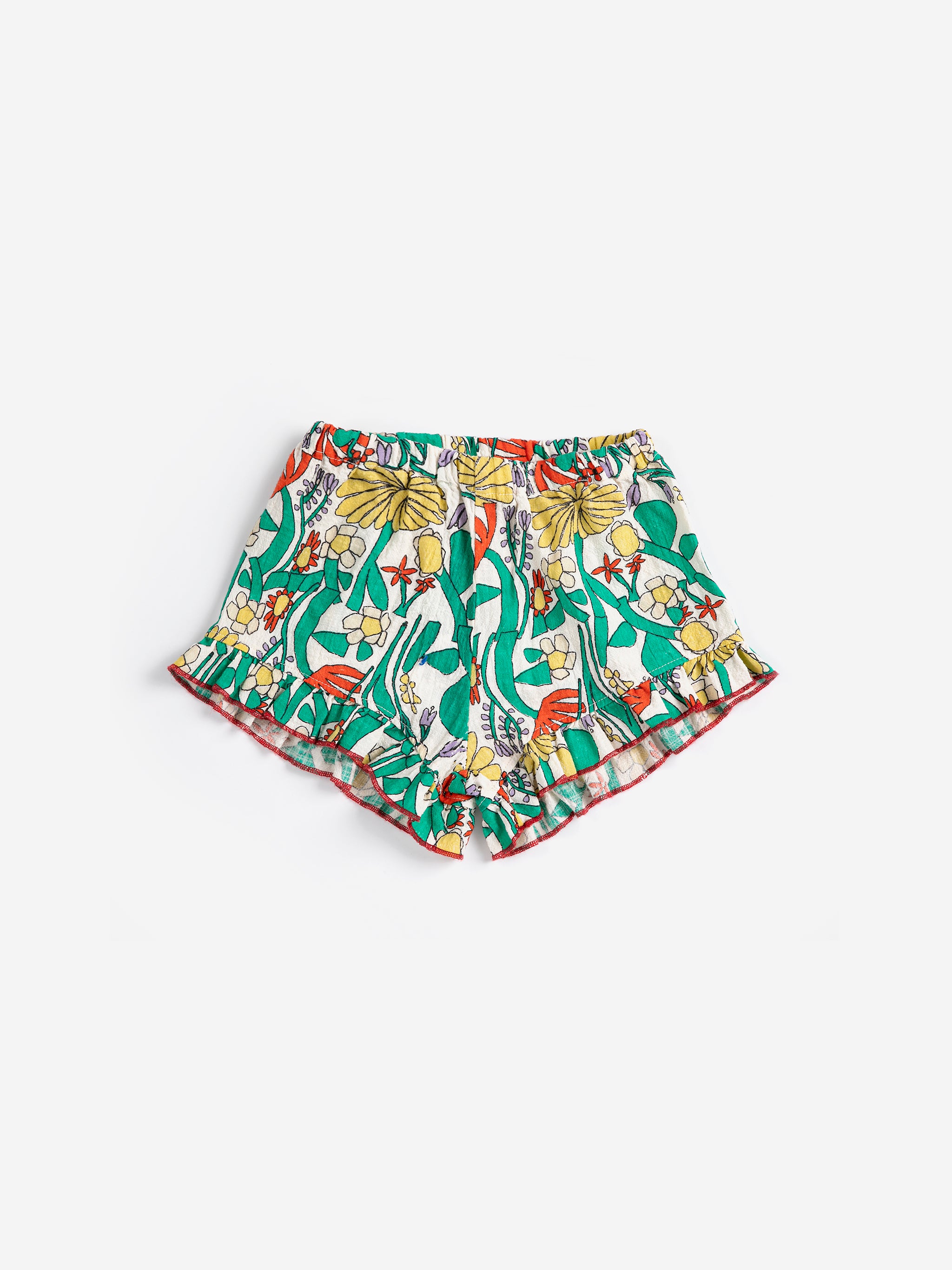 Color Herbalist All Over Ruffled Shorts - Multicolor
