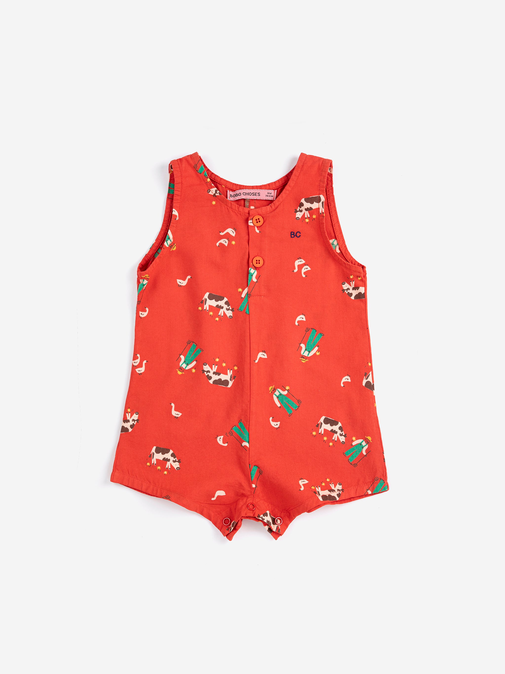 Farm Adventure All Over Playsuit - Red