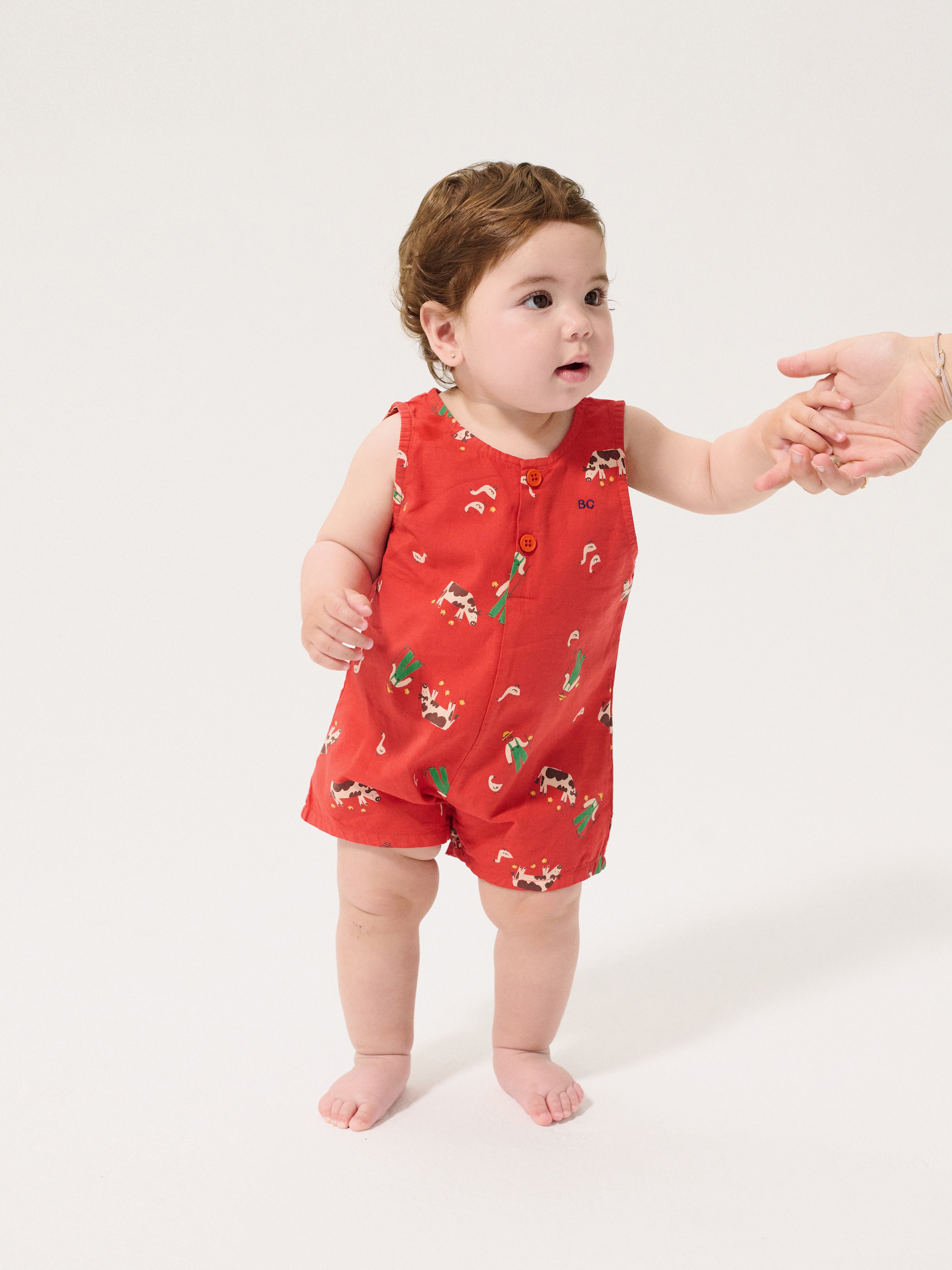Farm Adventure All Over Playsuit - Red