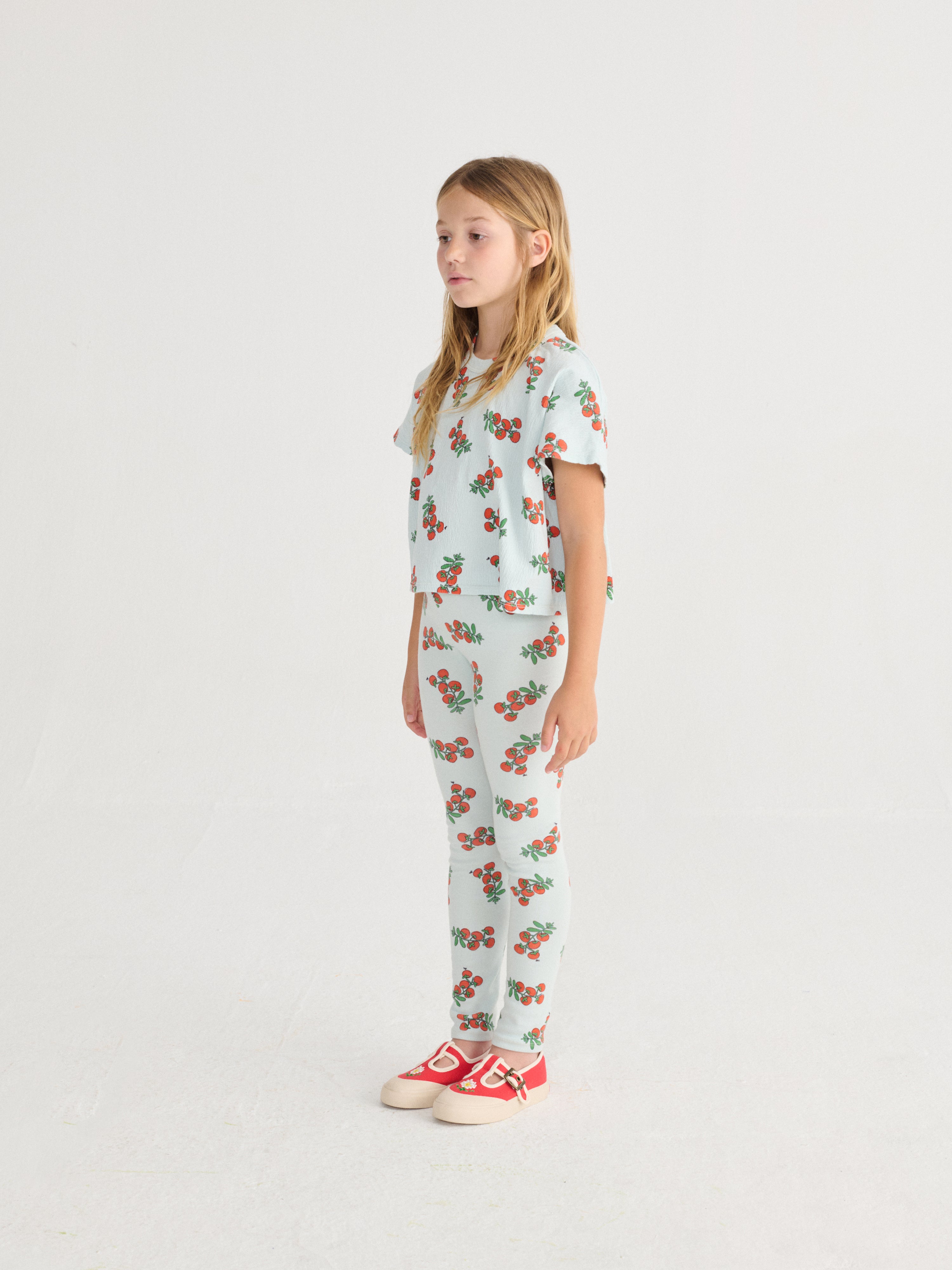 Juicy Tomatoes All Over Cropped T-Shirt - Light Blue