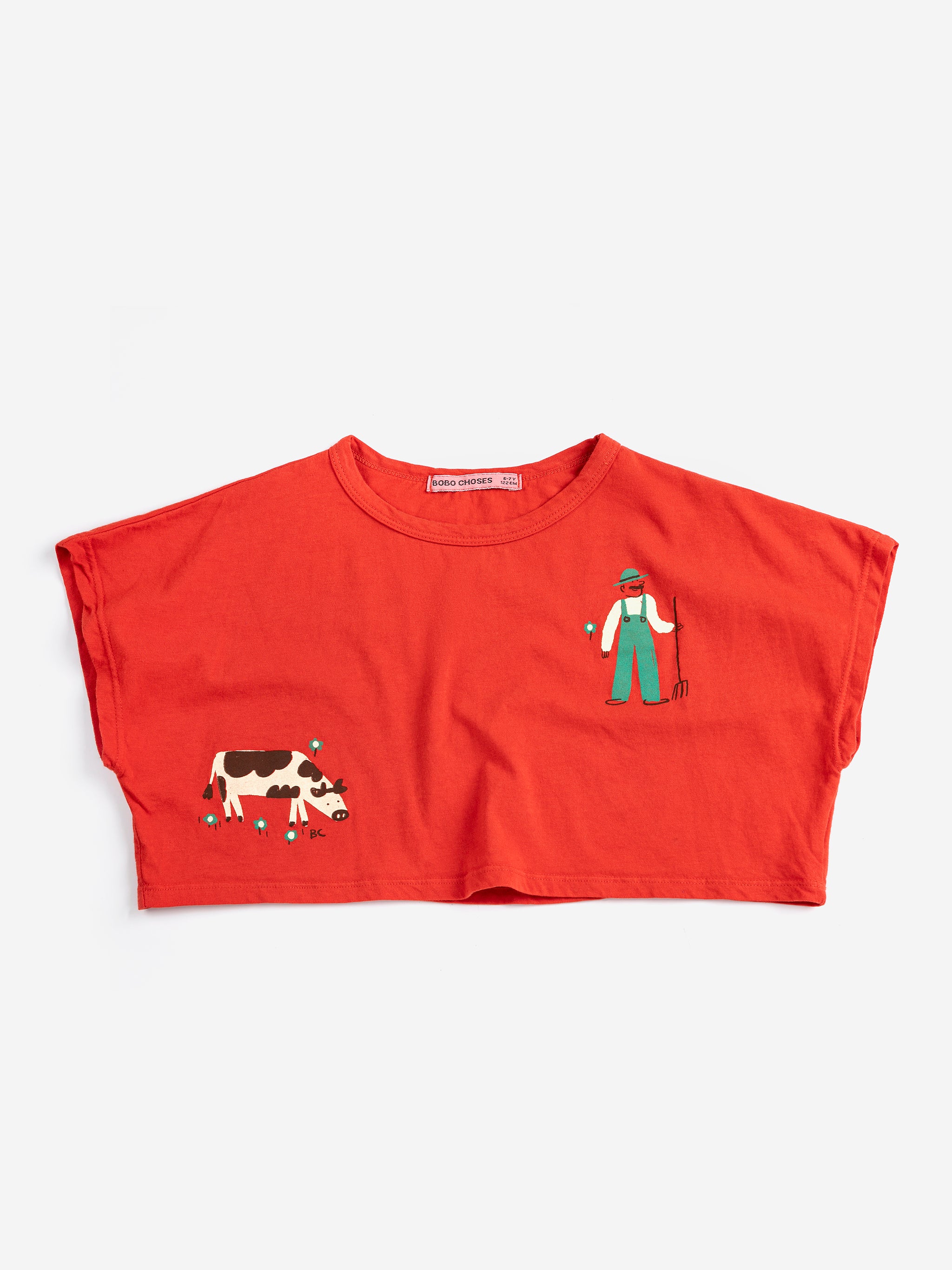 Farm Adventure Cropped T-Shirt - Red