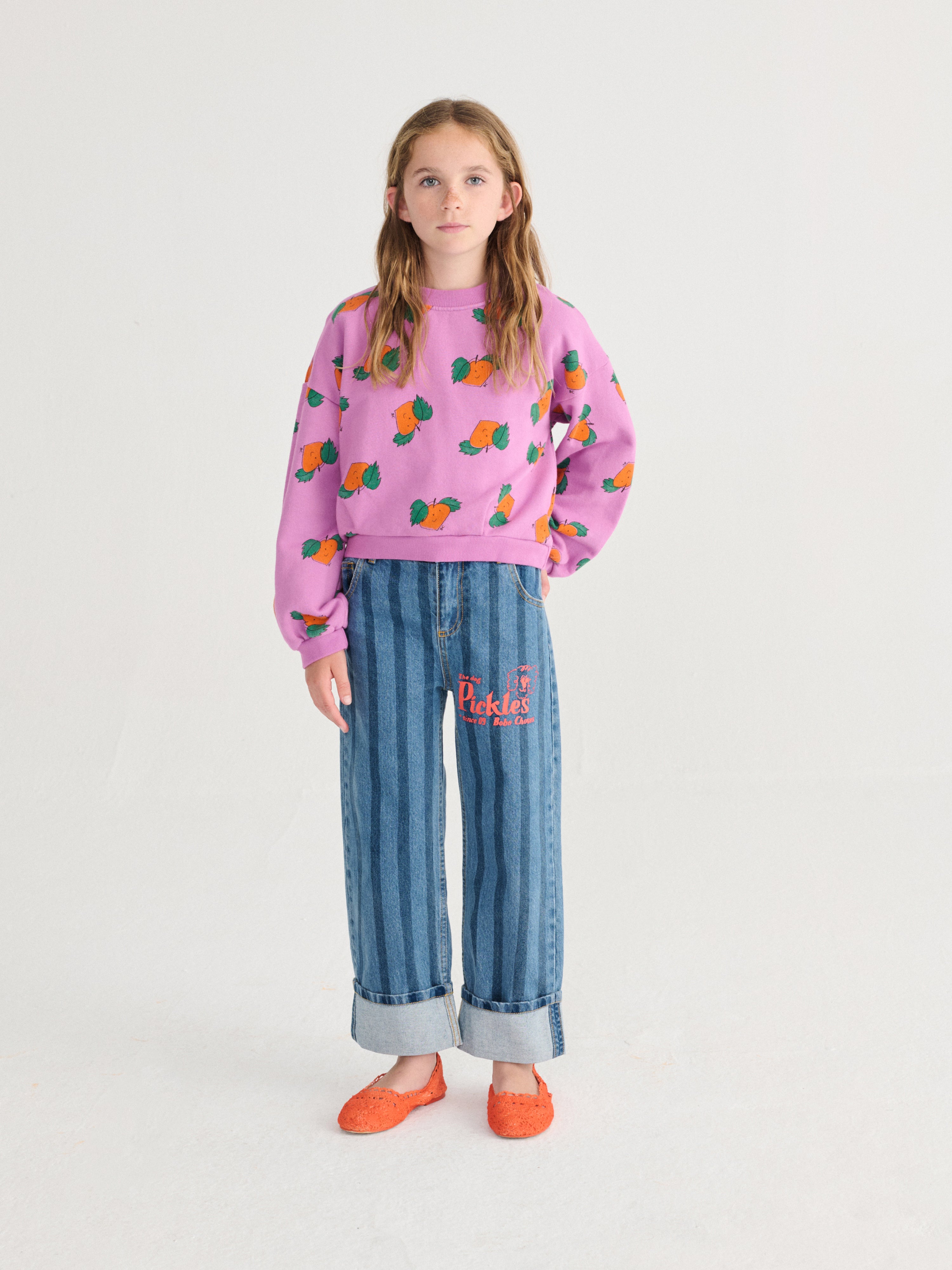 Tangerine All Over Cropped Sweatshirt - Purple