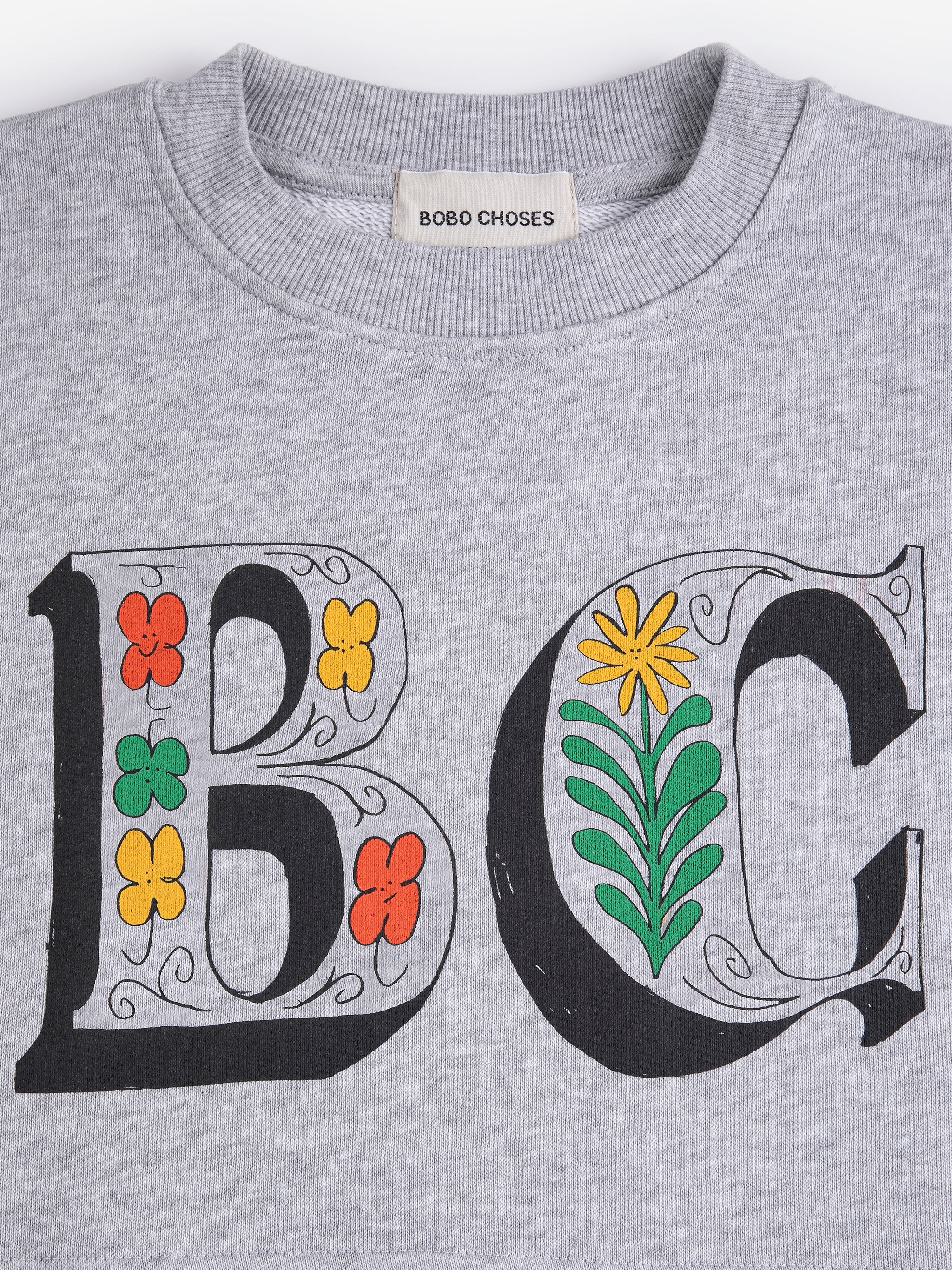 Spring Letters Cropped Sweatshirt - Heather Grey