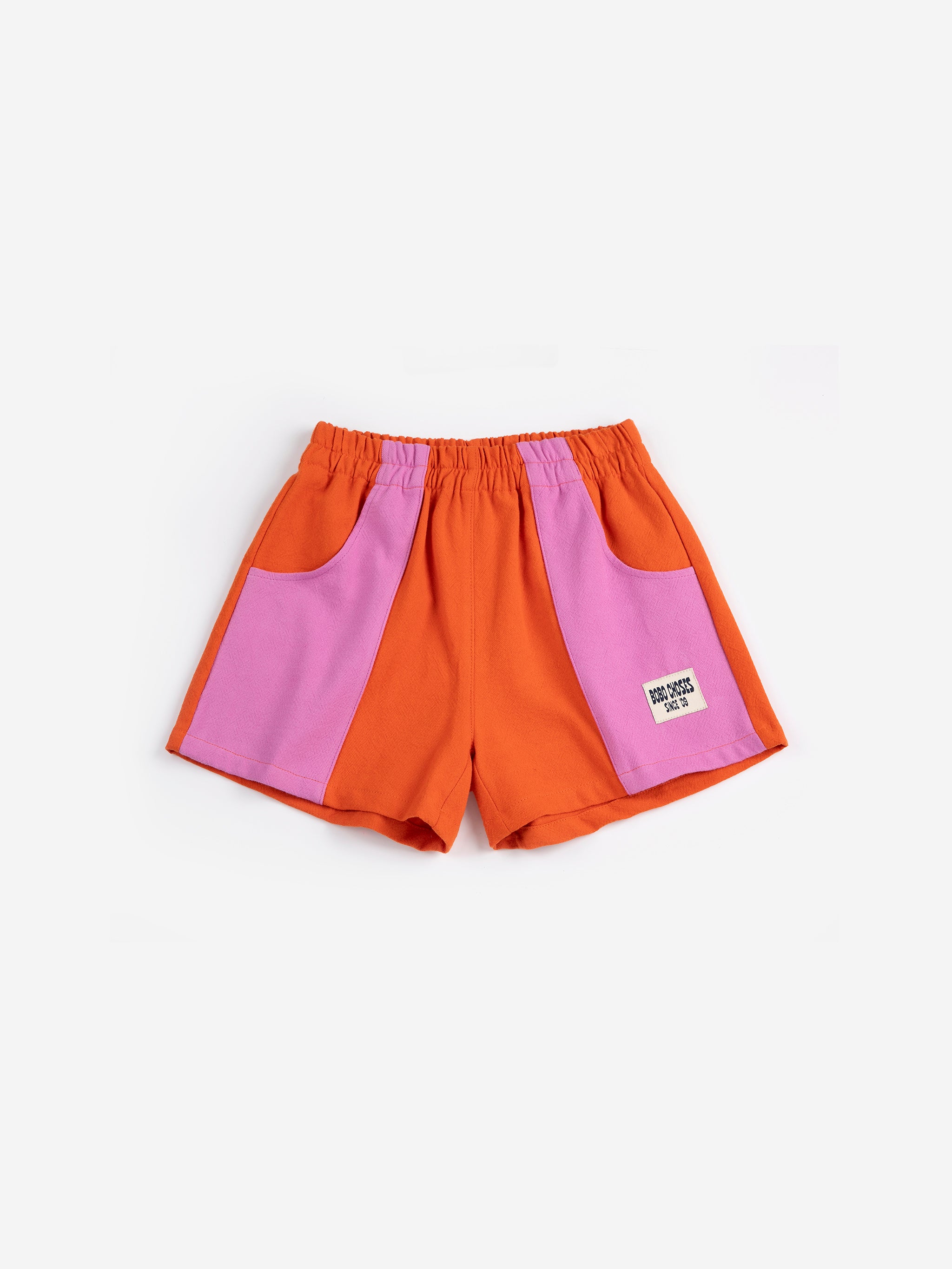 Bobo Choses Color Block Woven Shorts - Orange