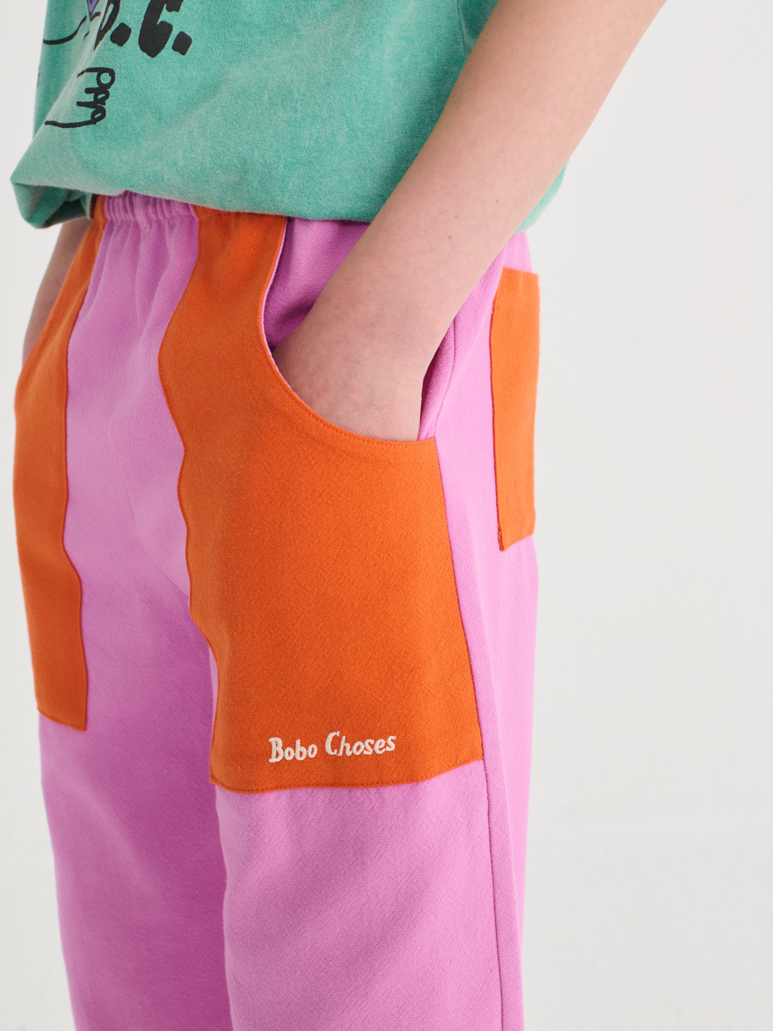 Bobo Choses Color Block Woven Pants - Purple