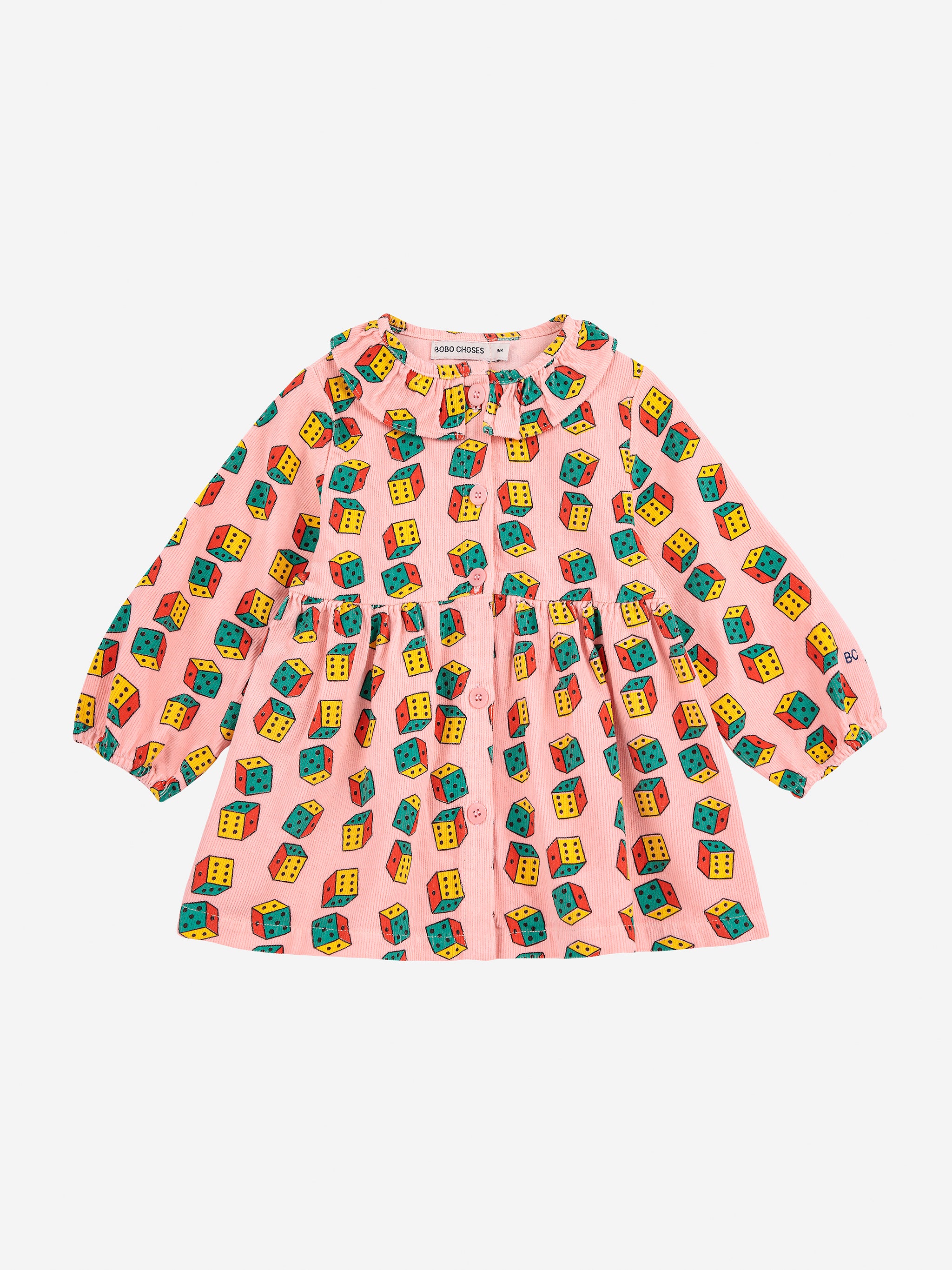 Dices All Over Micro Corduroy Dress - White