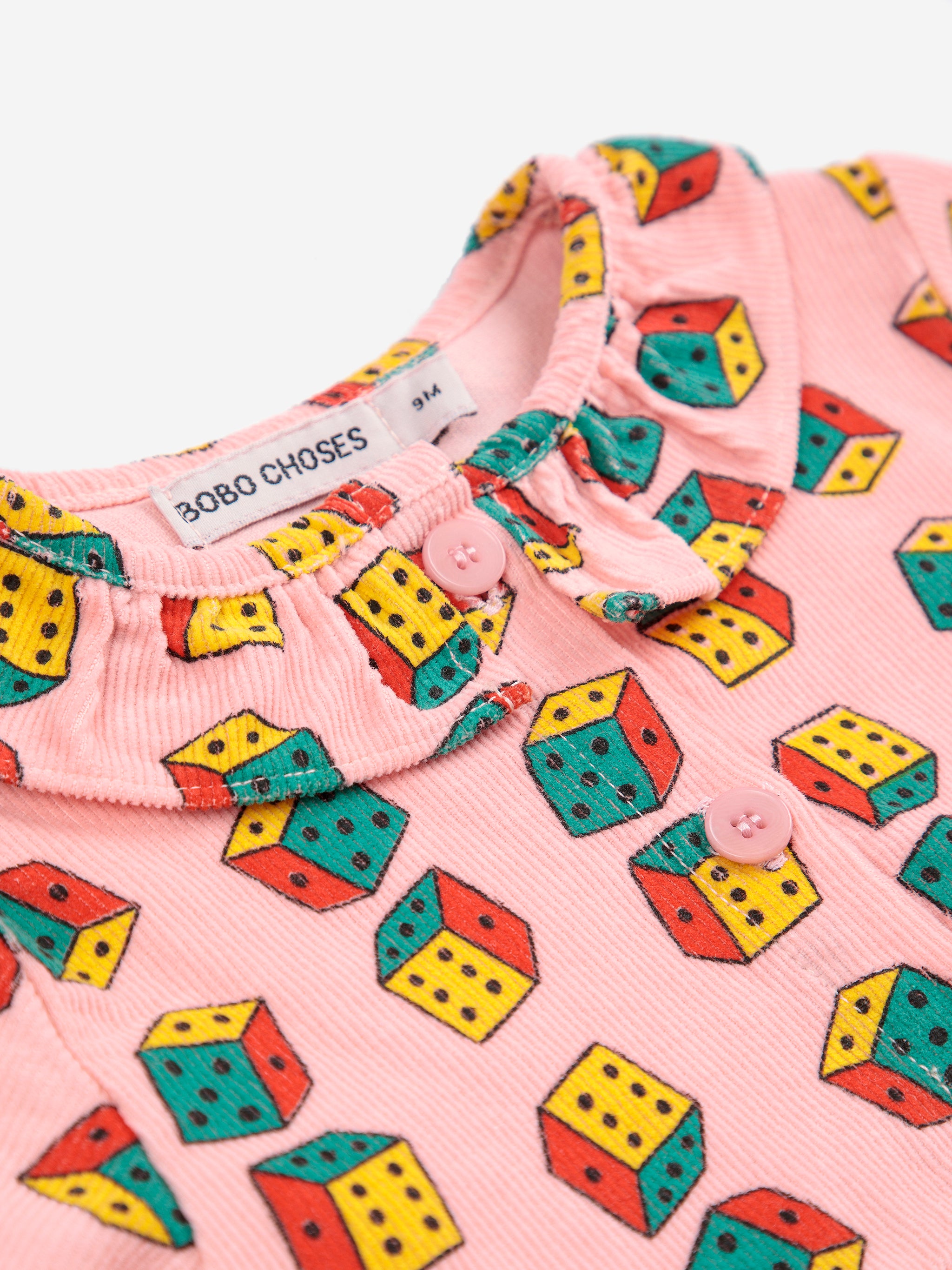 Dices All Over Micro Corduroy Dress - White