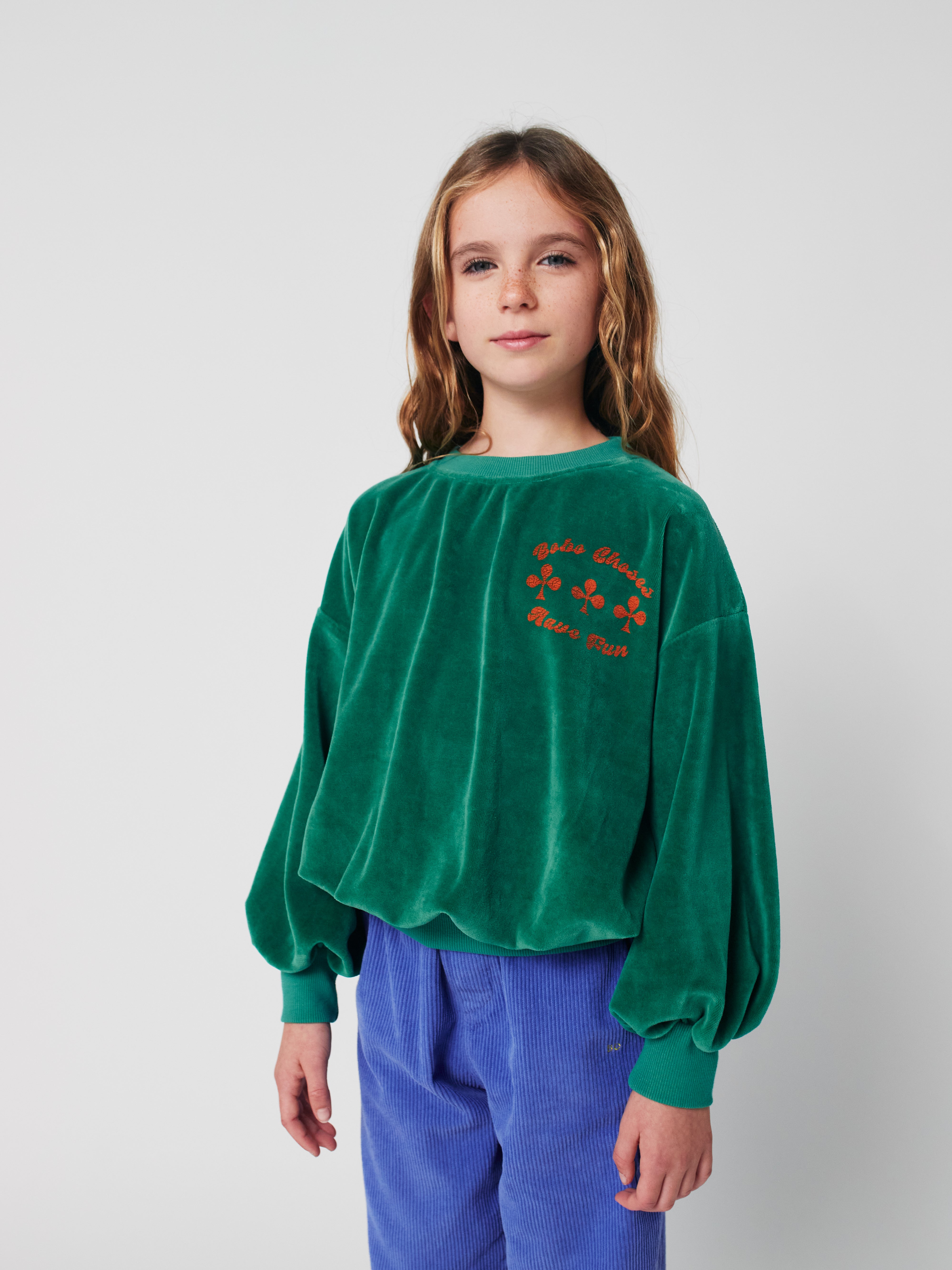 Have Fun Velvet Sweatshirt - Green