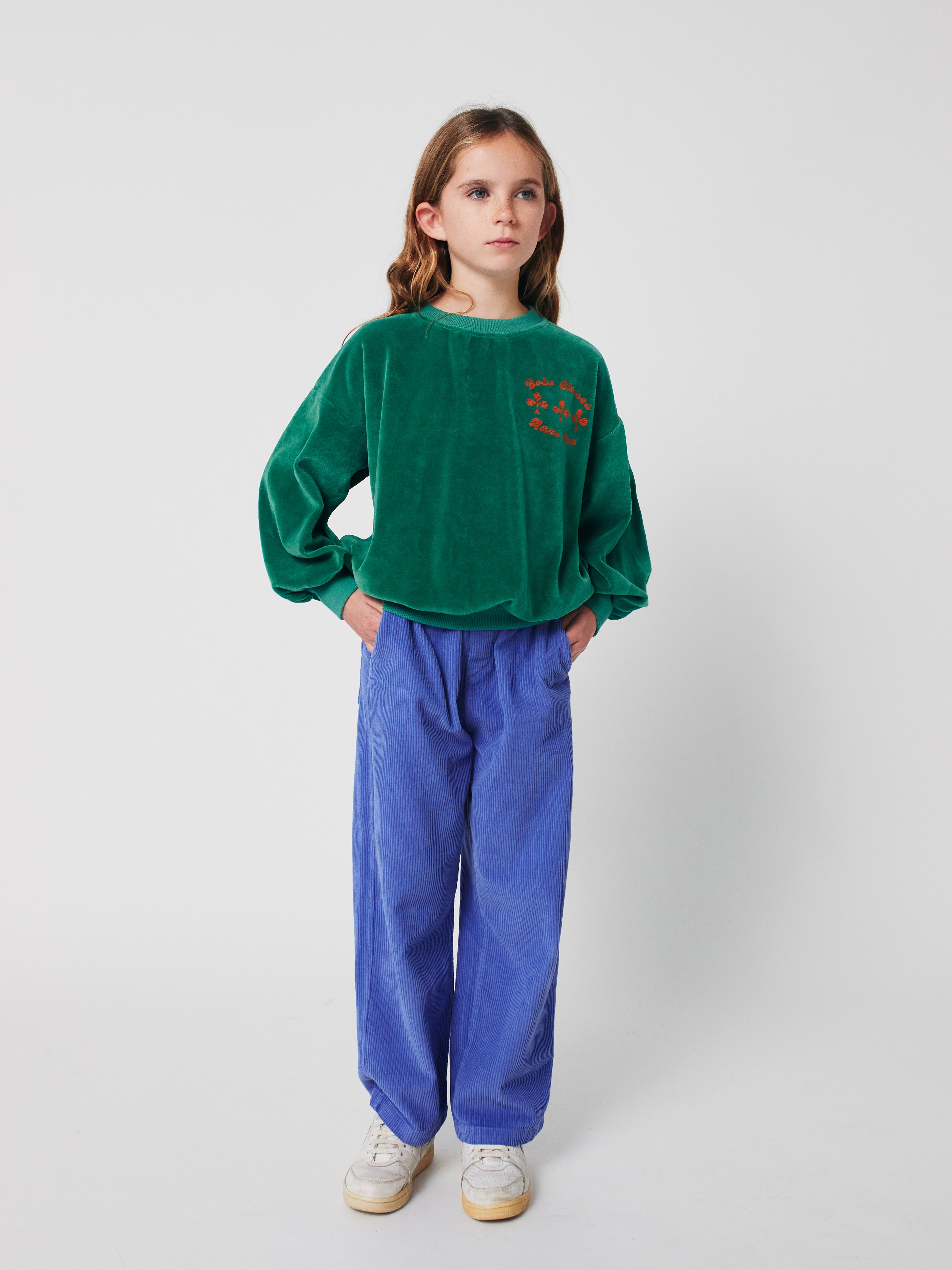 Have Fun Velvet Sweatshirt - Green