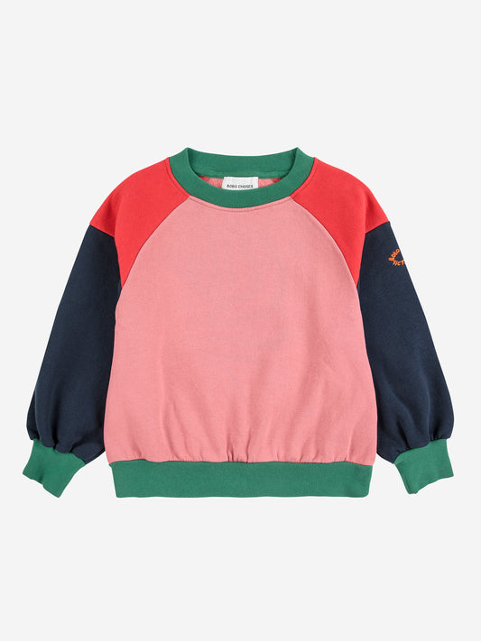 Tic Tac Toe Color Block Sweatshirt - Multicolor