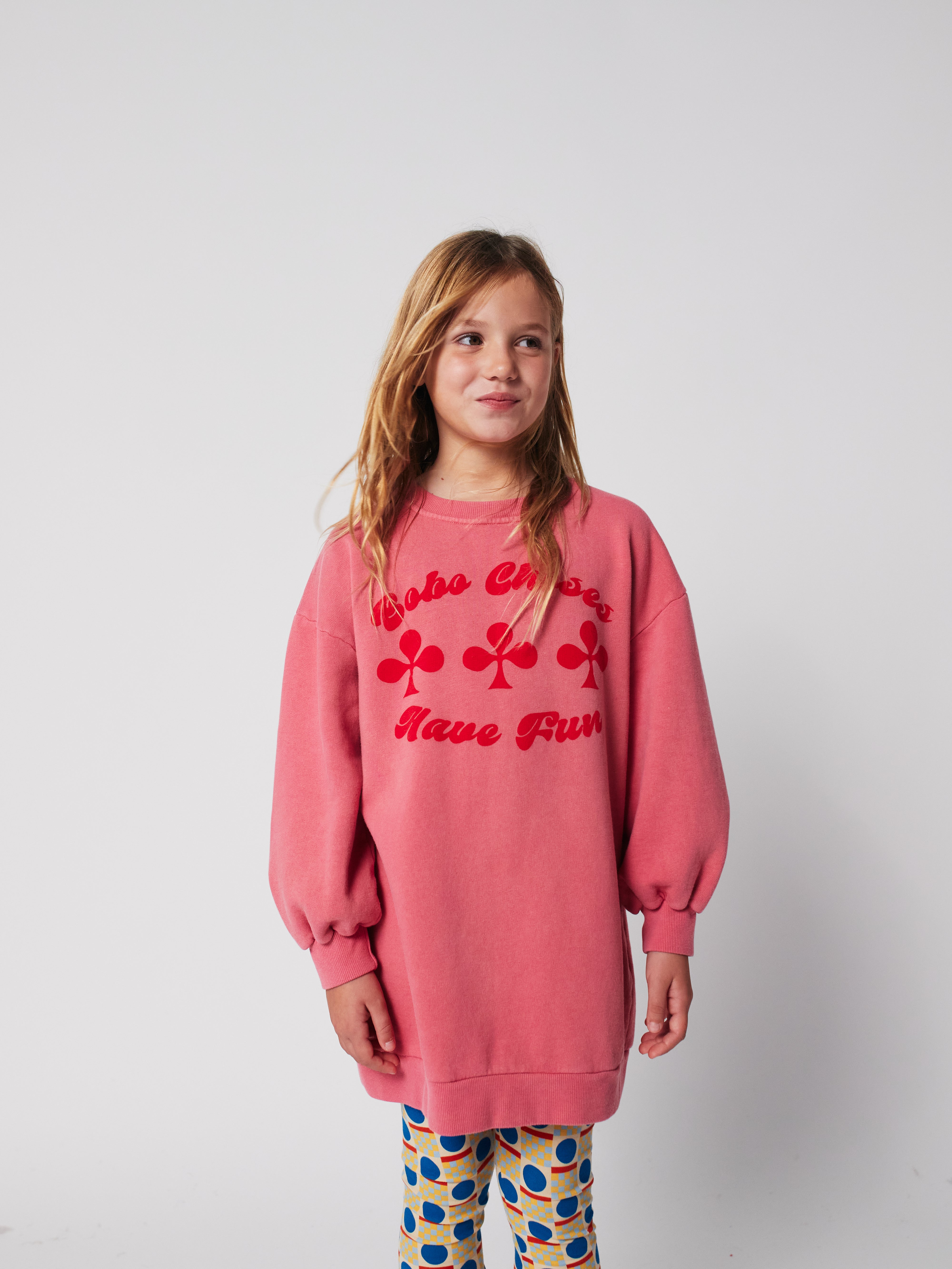 Have Fun Sweatshirt Dress - Pink