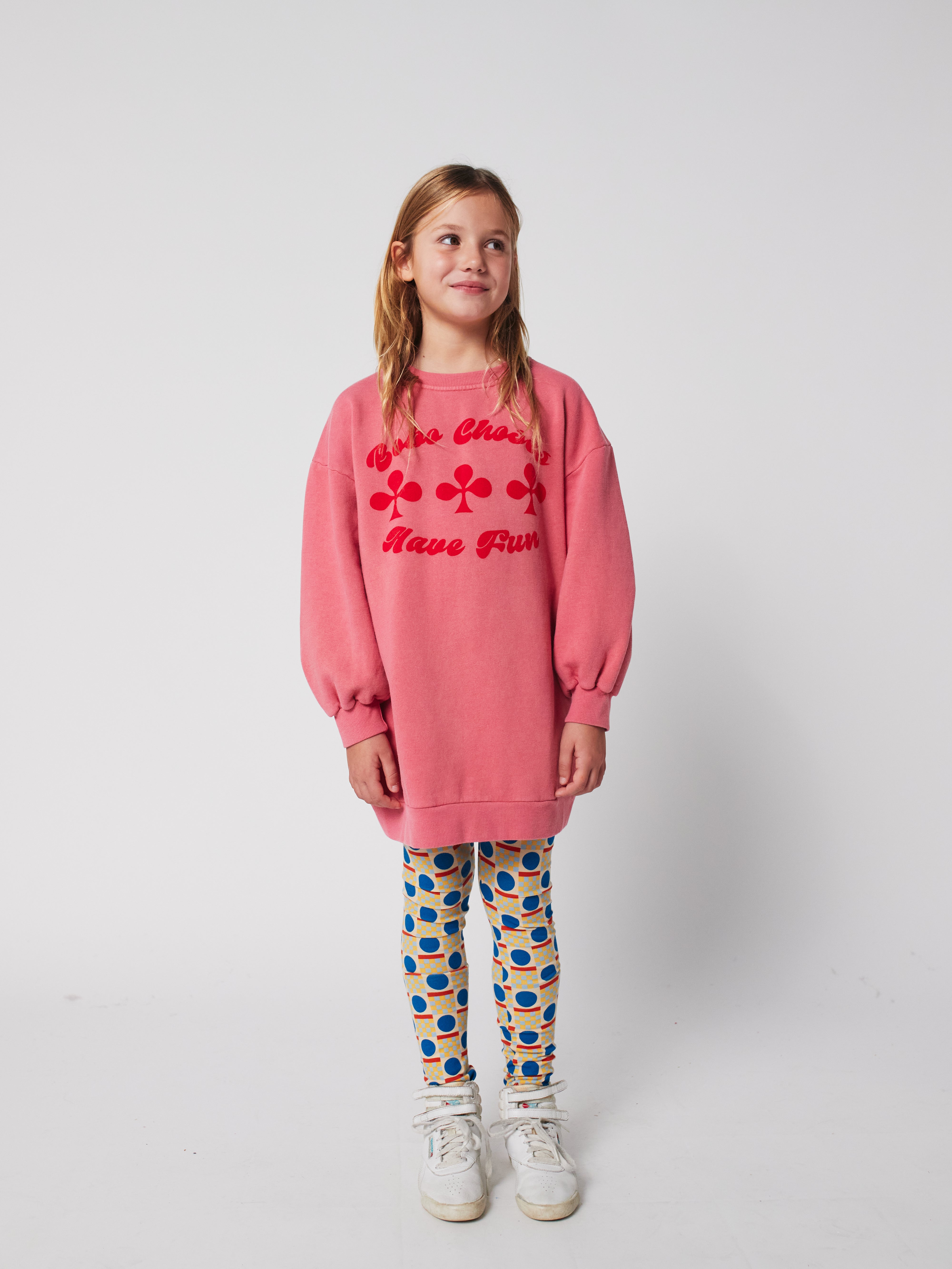 Have Fun Sweatshirt Dress - Pink