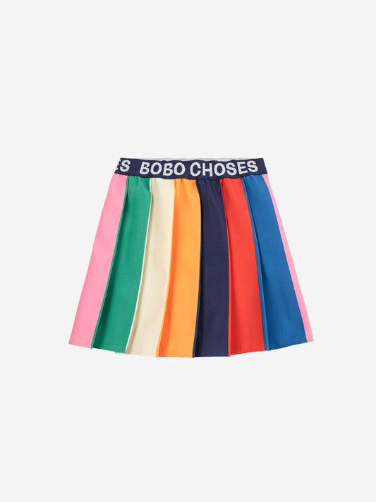 Bobo Color Block Pleated Skirt - Multicolor