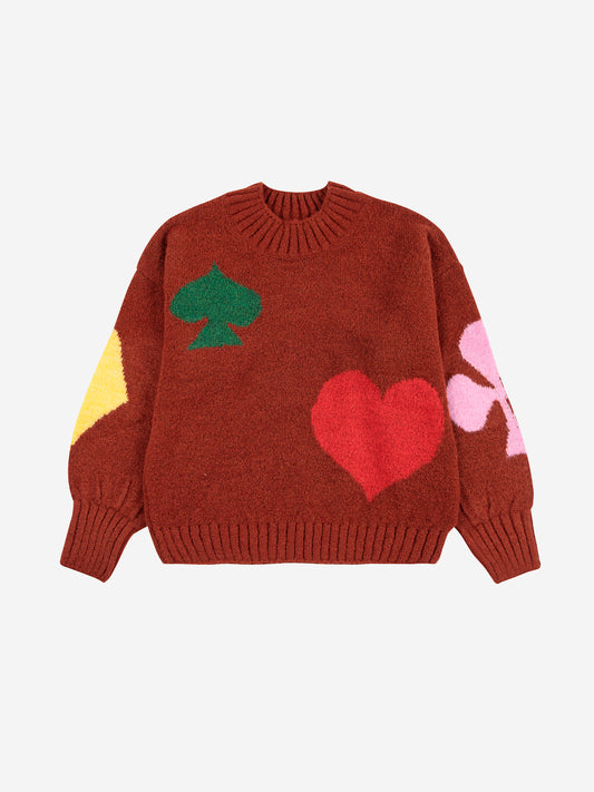 Bobo Joker Jacquard Turtle Neck Jumper - Burgundy Red