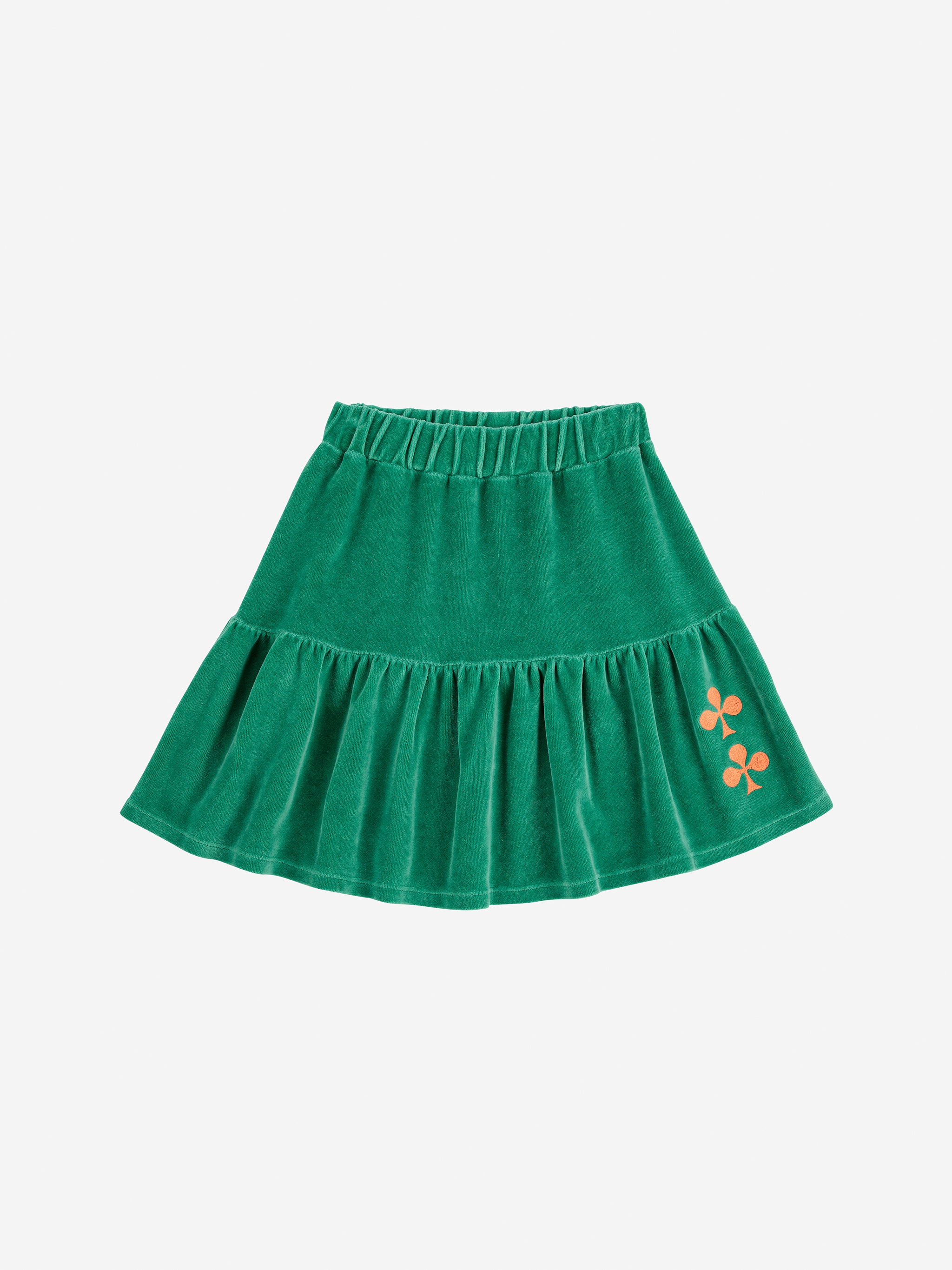 Clover Velvet Skirt - Green