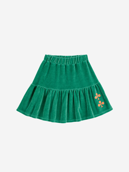 Clover Velvet Skirt - Green