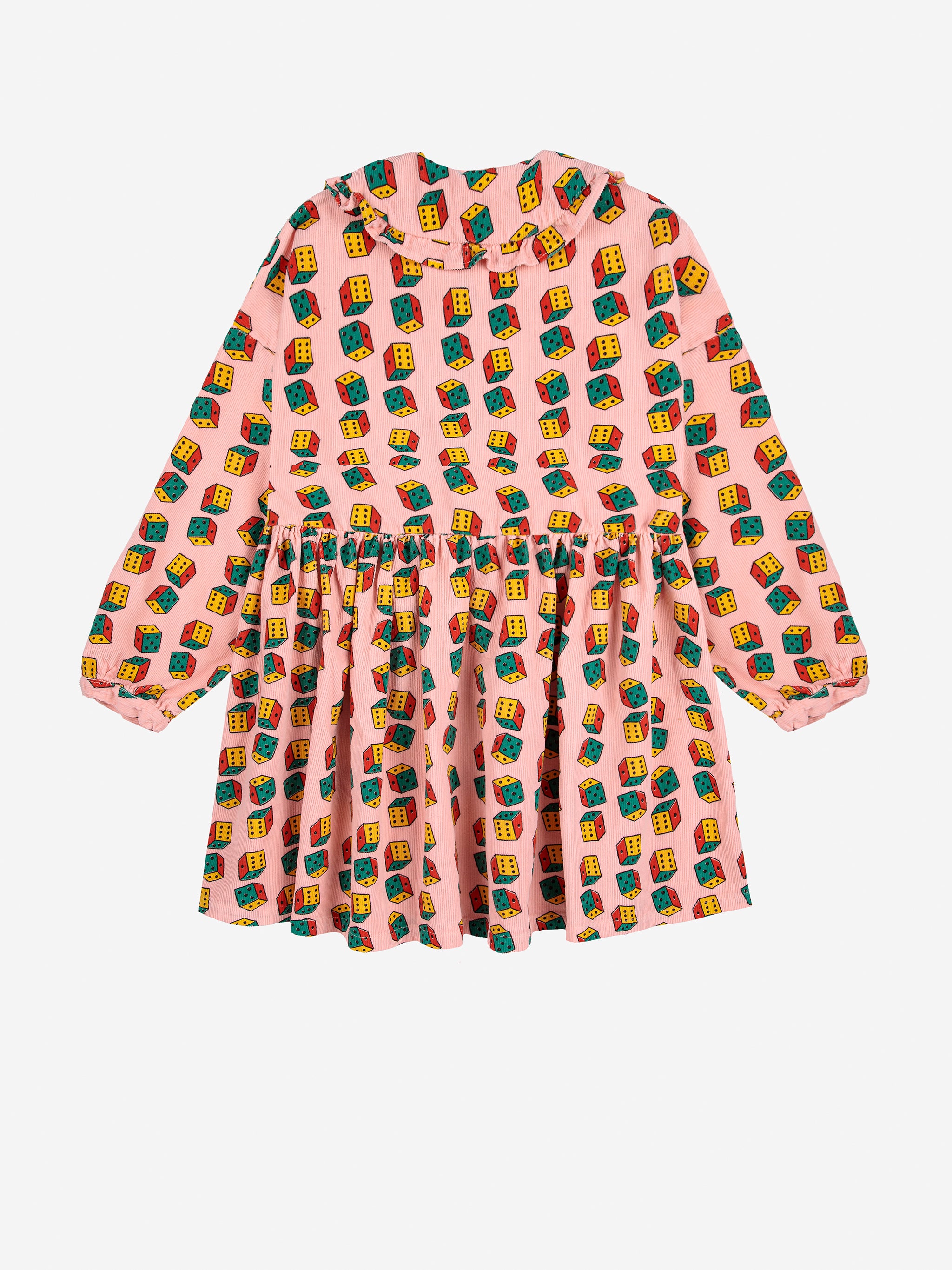 Dices All Over Micro Corduroy Dress - Pink