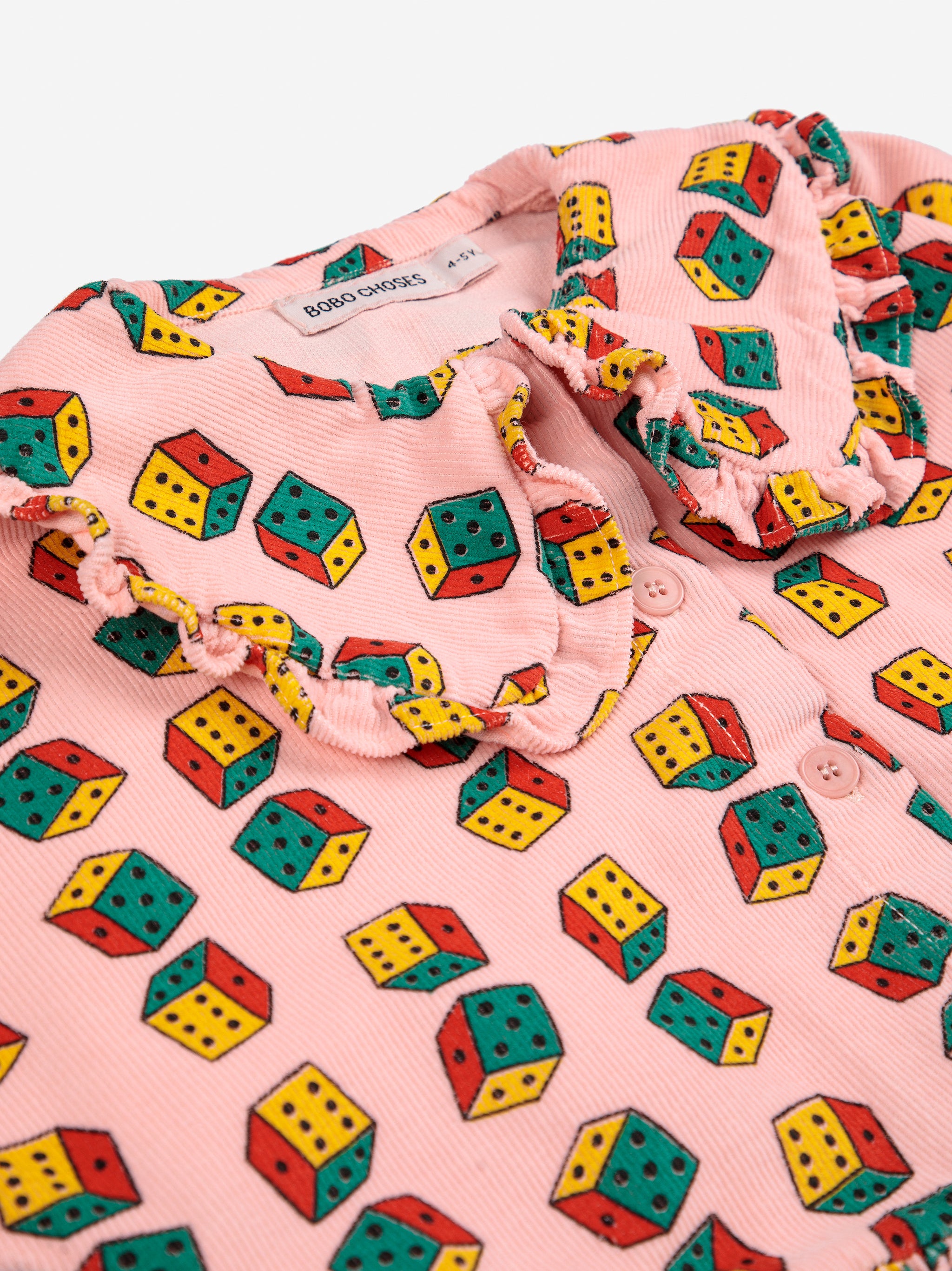 Dices All Over Micro Corduroy Dress - Pink