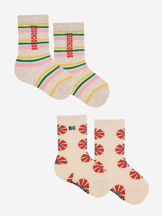 Kaleidoscope All Over Stripes Long Socks Pack - Multicolor