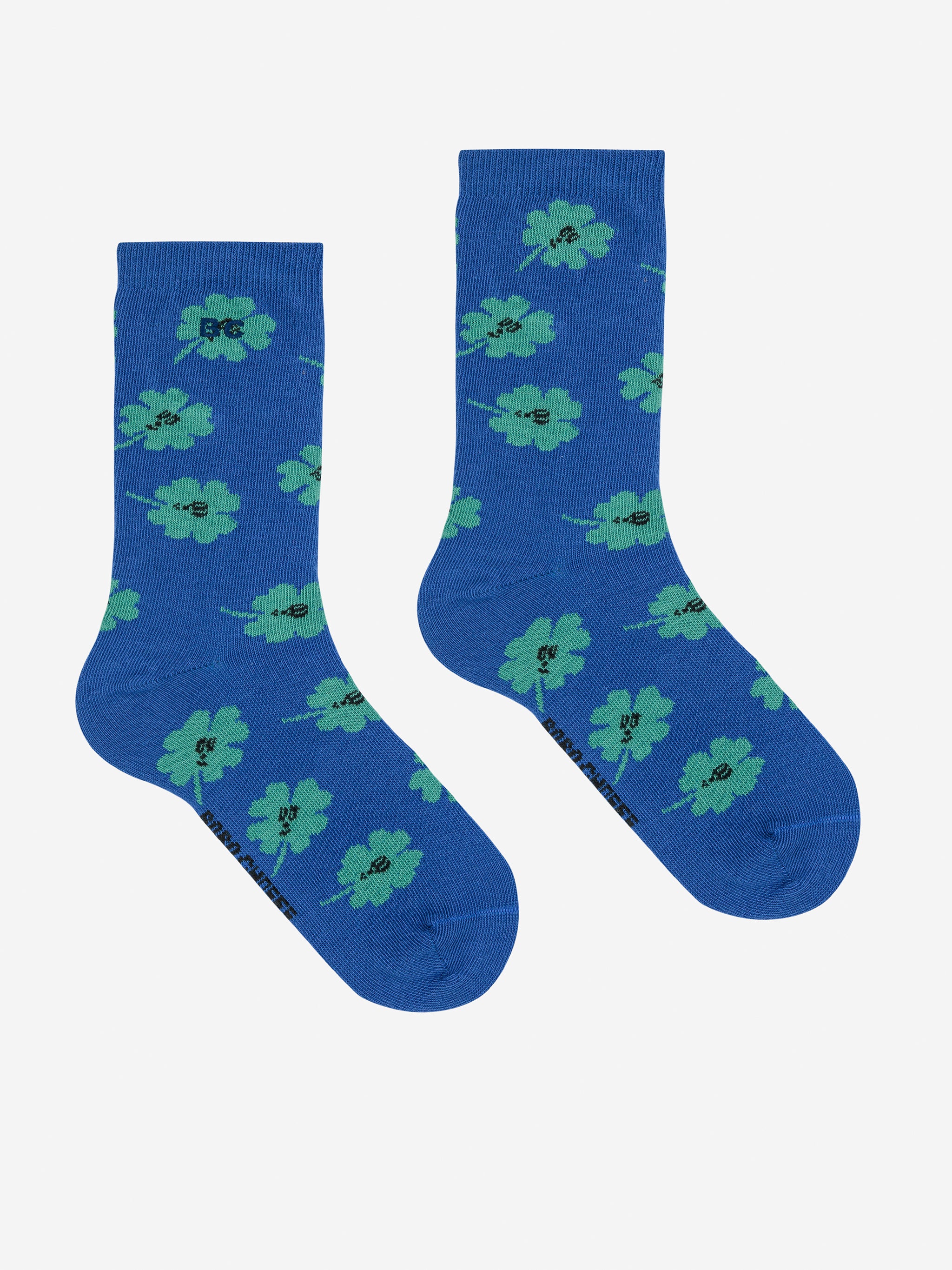 Lucky Clover All Over Long Socks - Blue