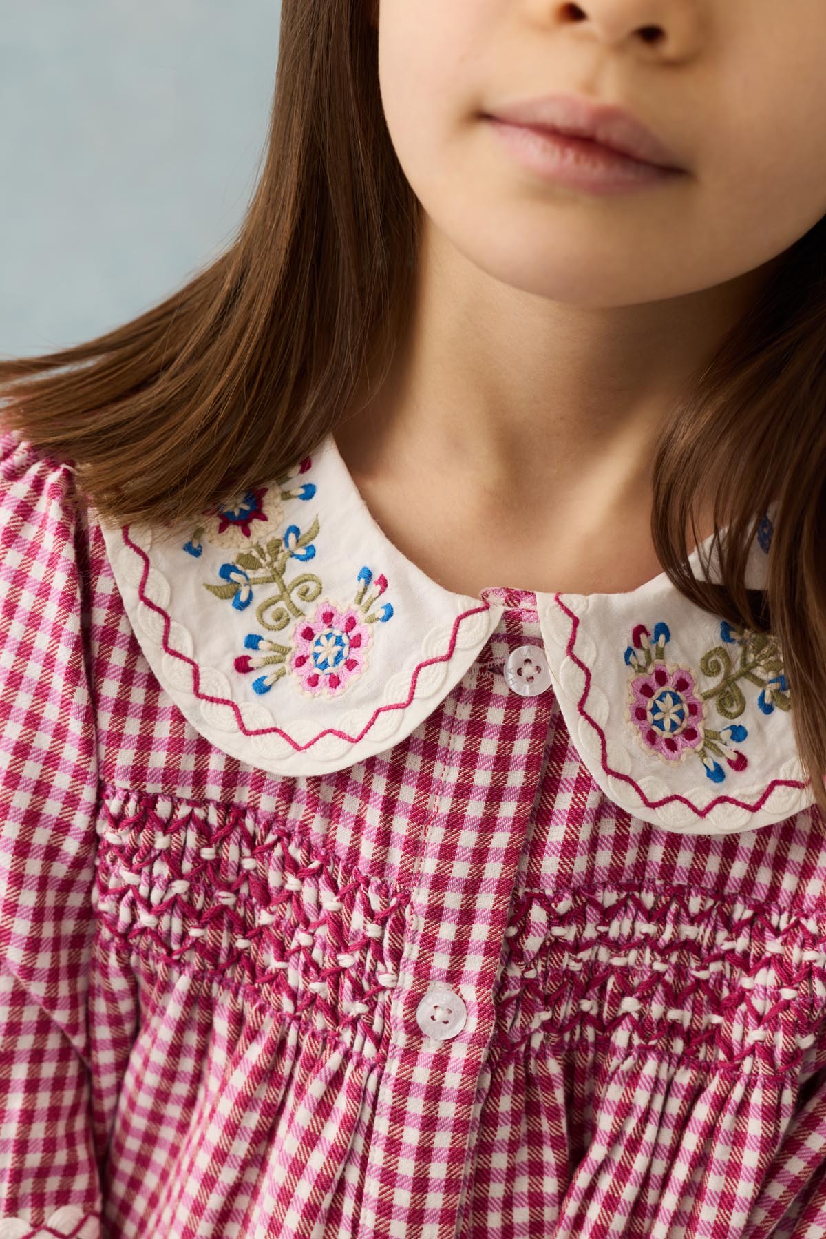 Delina Dress - Raspberry Checks